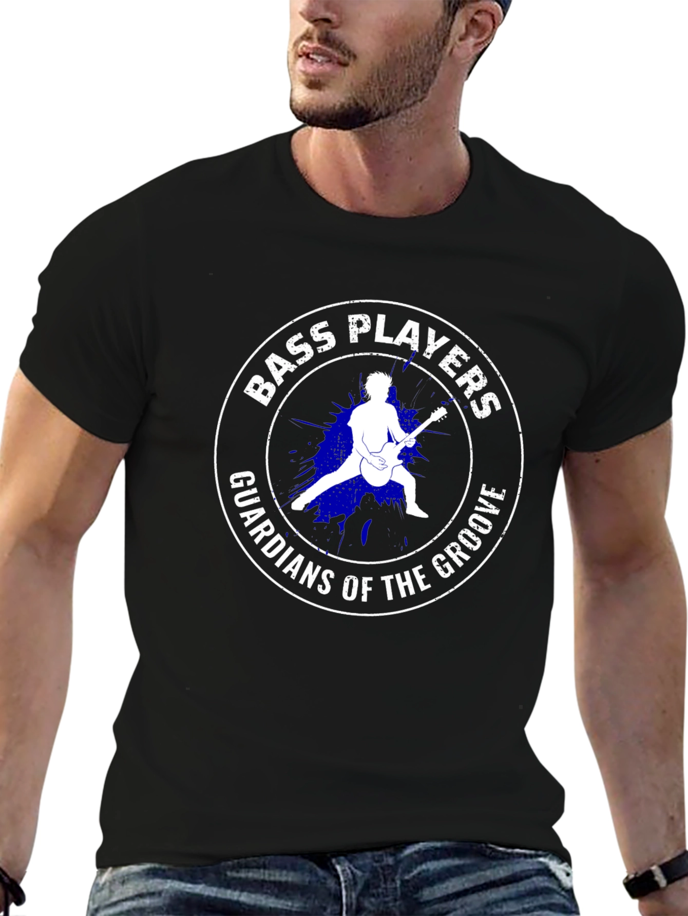 Bass Players Guardians of the Groove Black T-Shirt