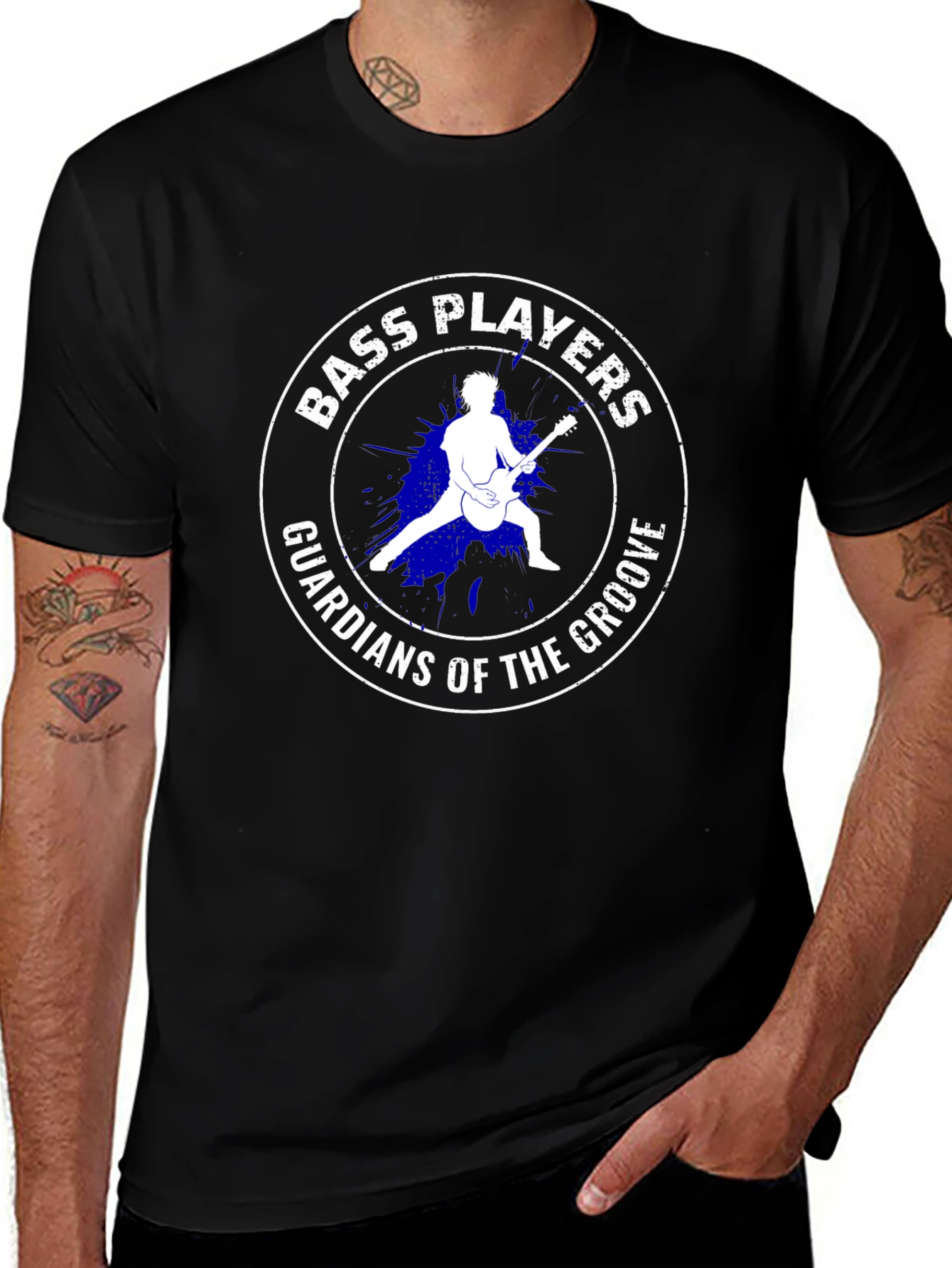 Bass Players Guardians of the Groove Black T-Shirt