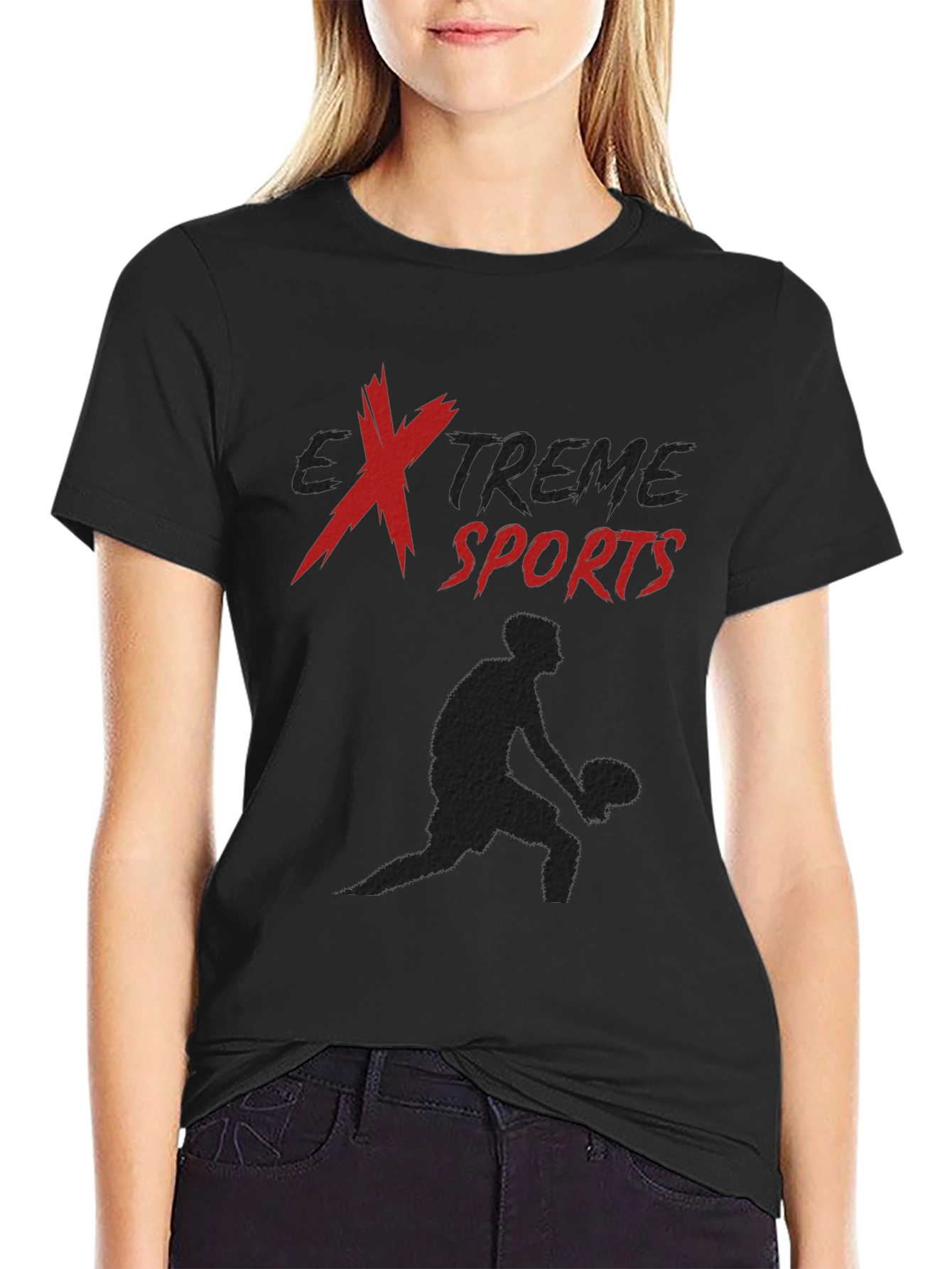Extreme Sports Graphic Tee - Black Casual Shirt