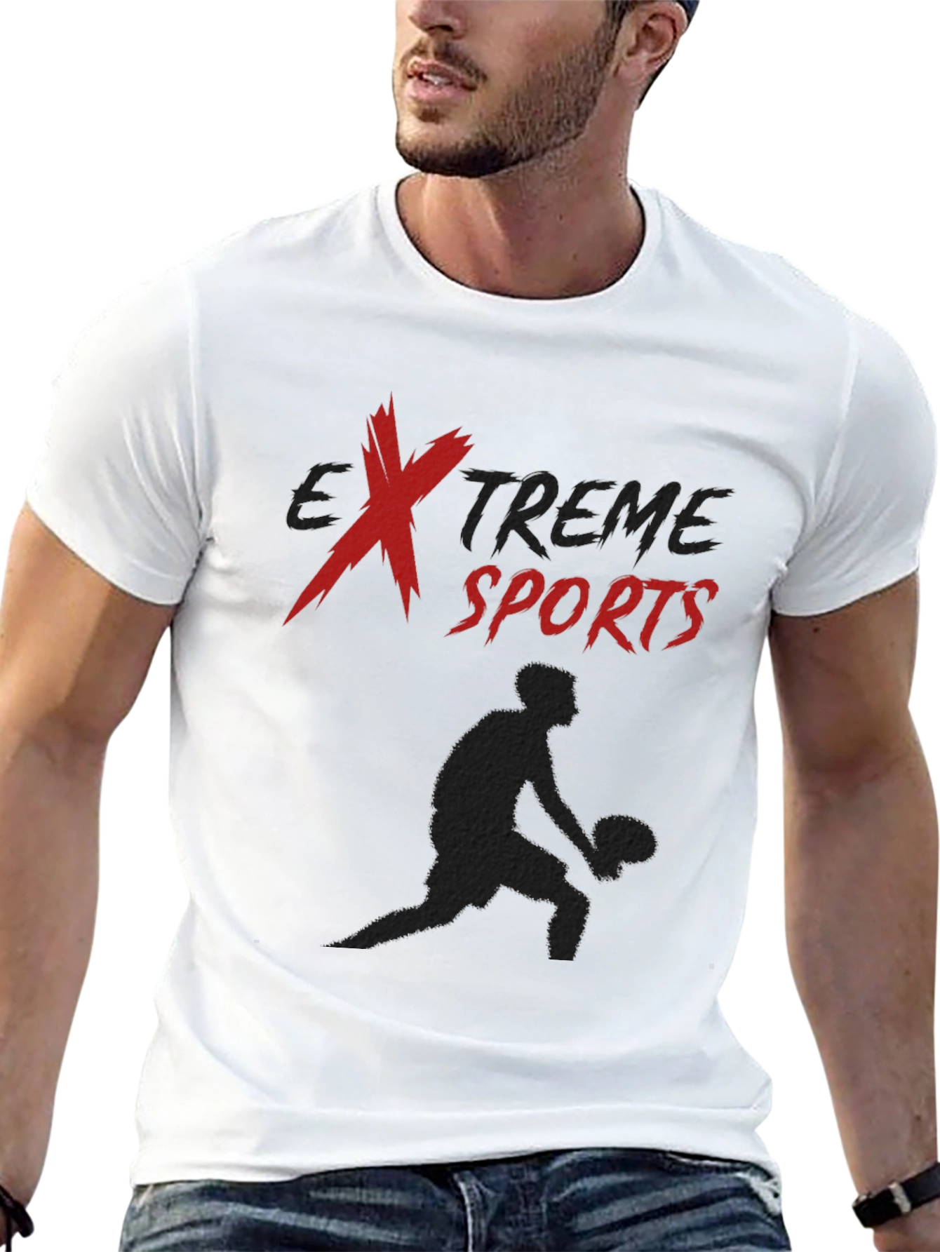 Extreme Sports Graphic Tee - Black Casual Shirt