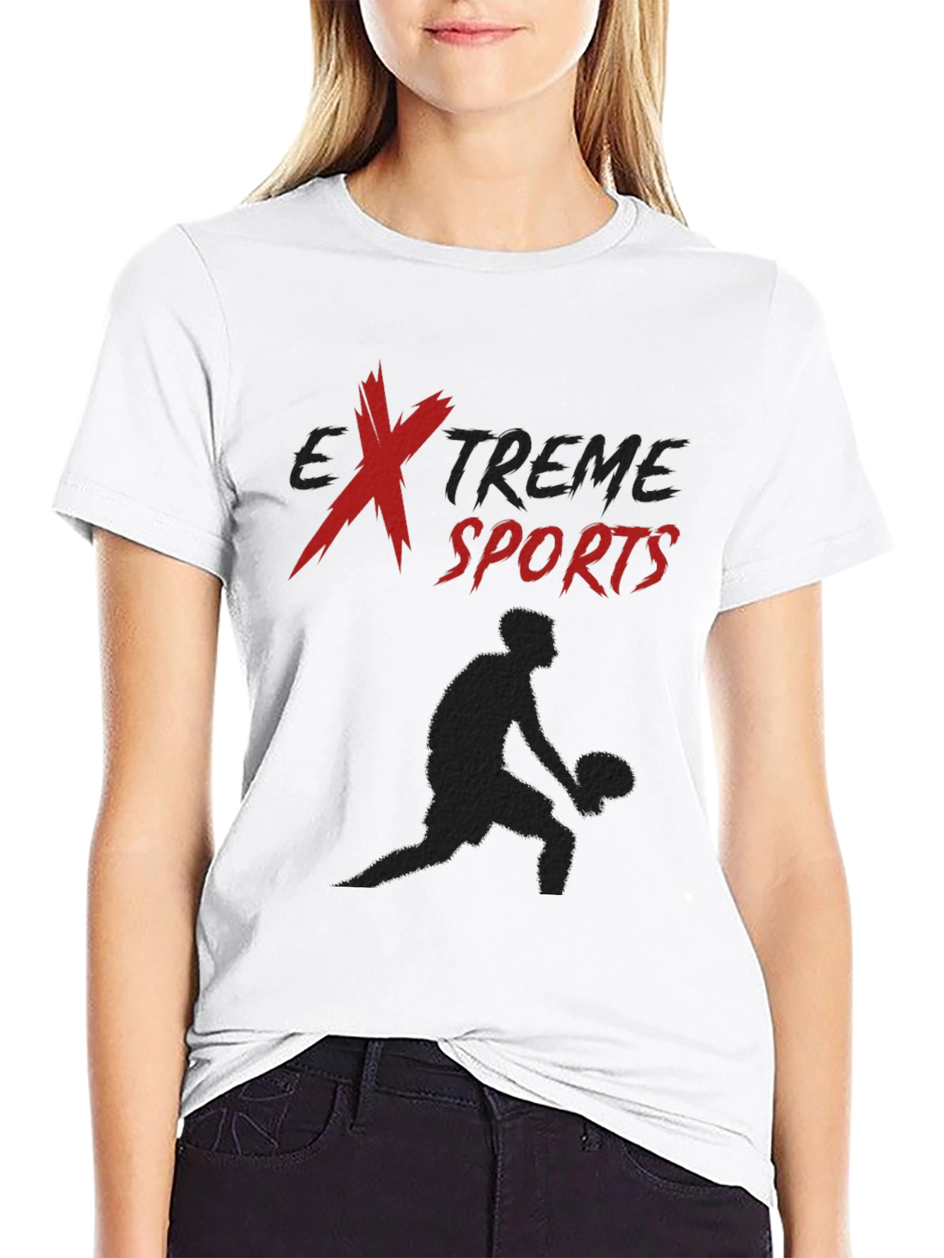 Extreme Sports Graphic Tee - Black Casual Shirt