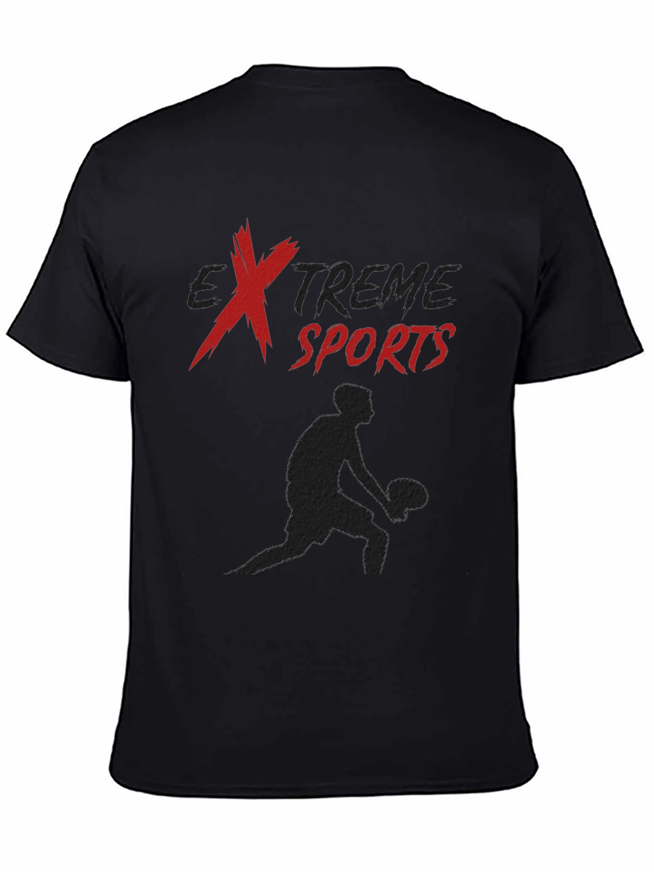 Extreme Sports Graphic Tee - Black Casual Shirt