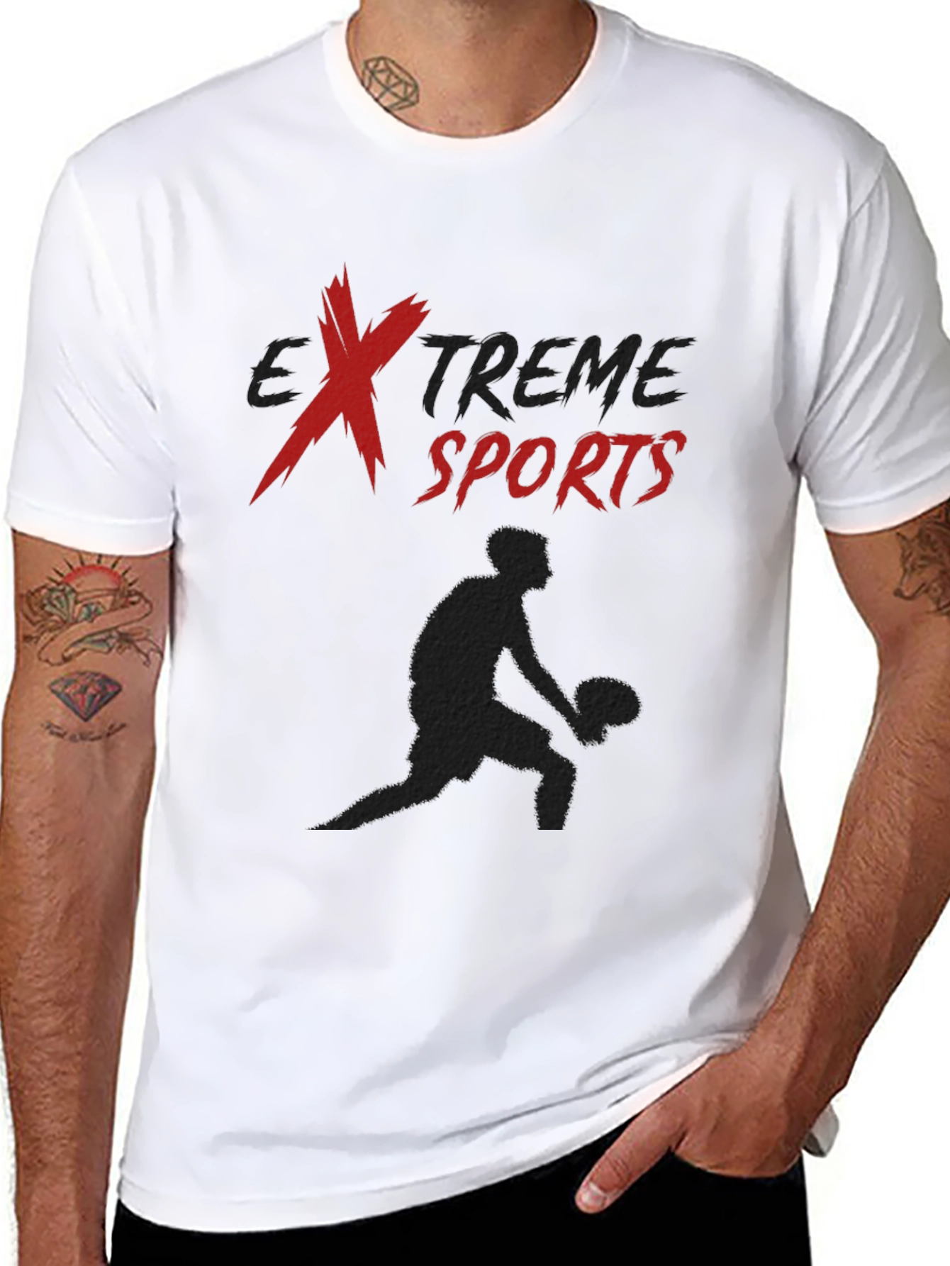 Extreme Sports Graphic Tee - Black Casual Shirt