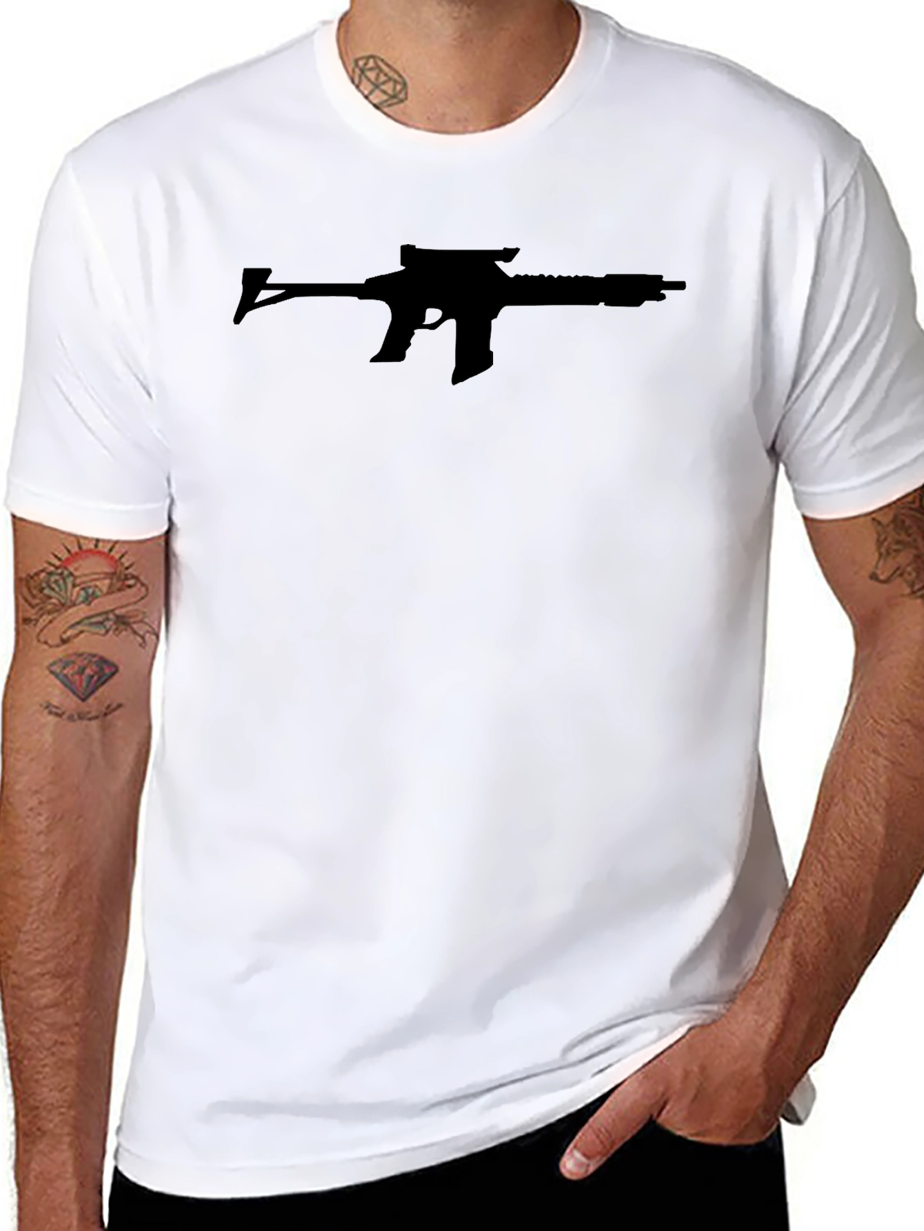 AR-15 Silhouette Black T-Shirt - Menswear