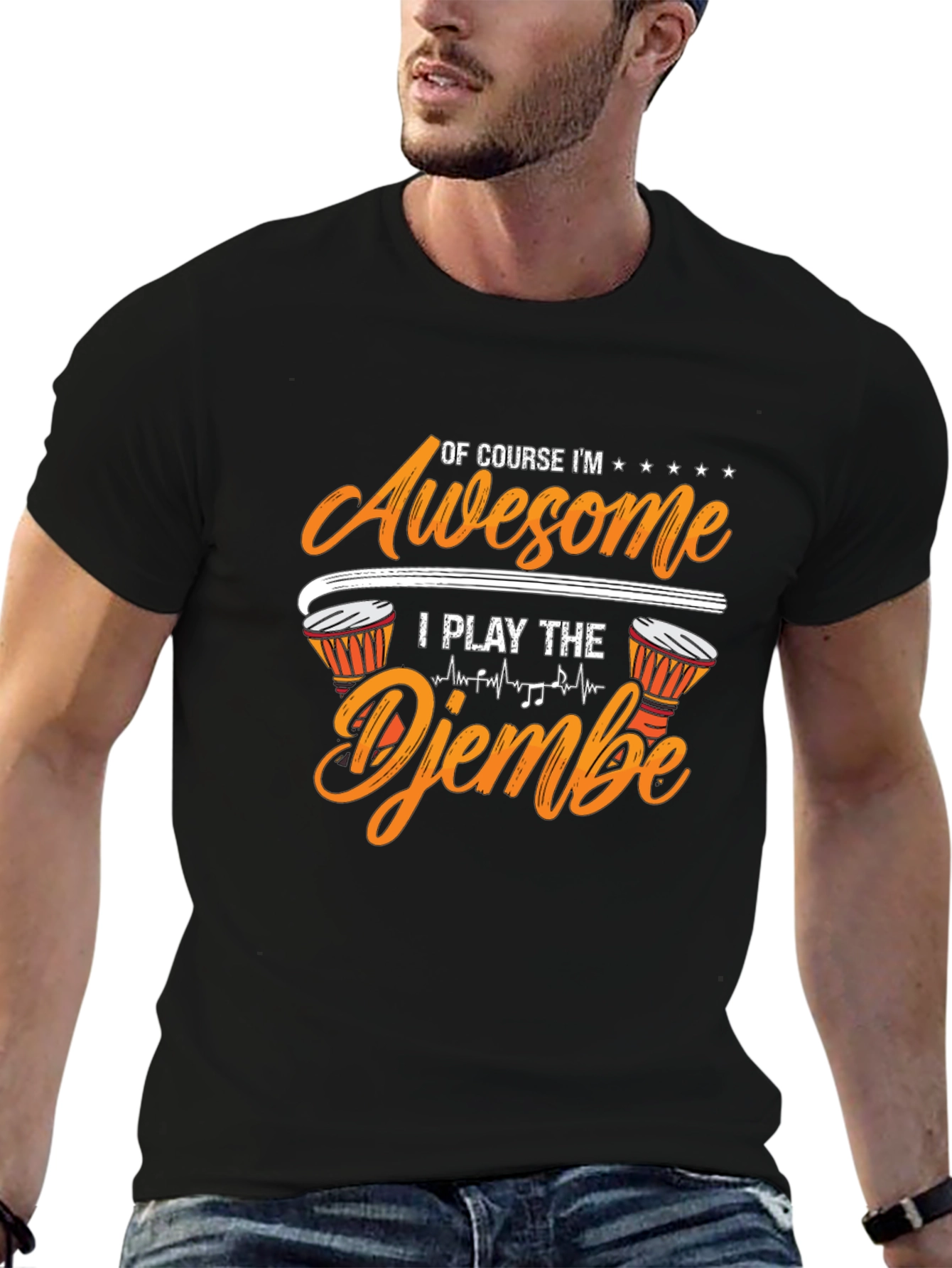 Awesome Djembe Player Graphic T-Shirt
