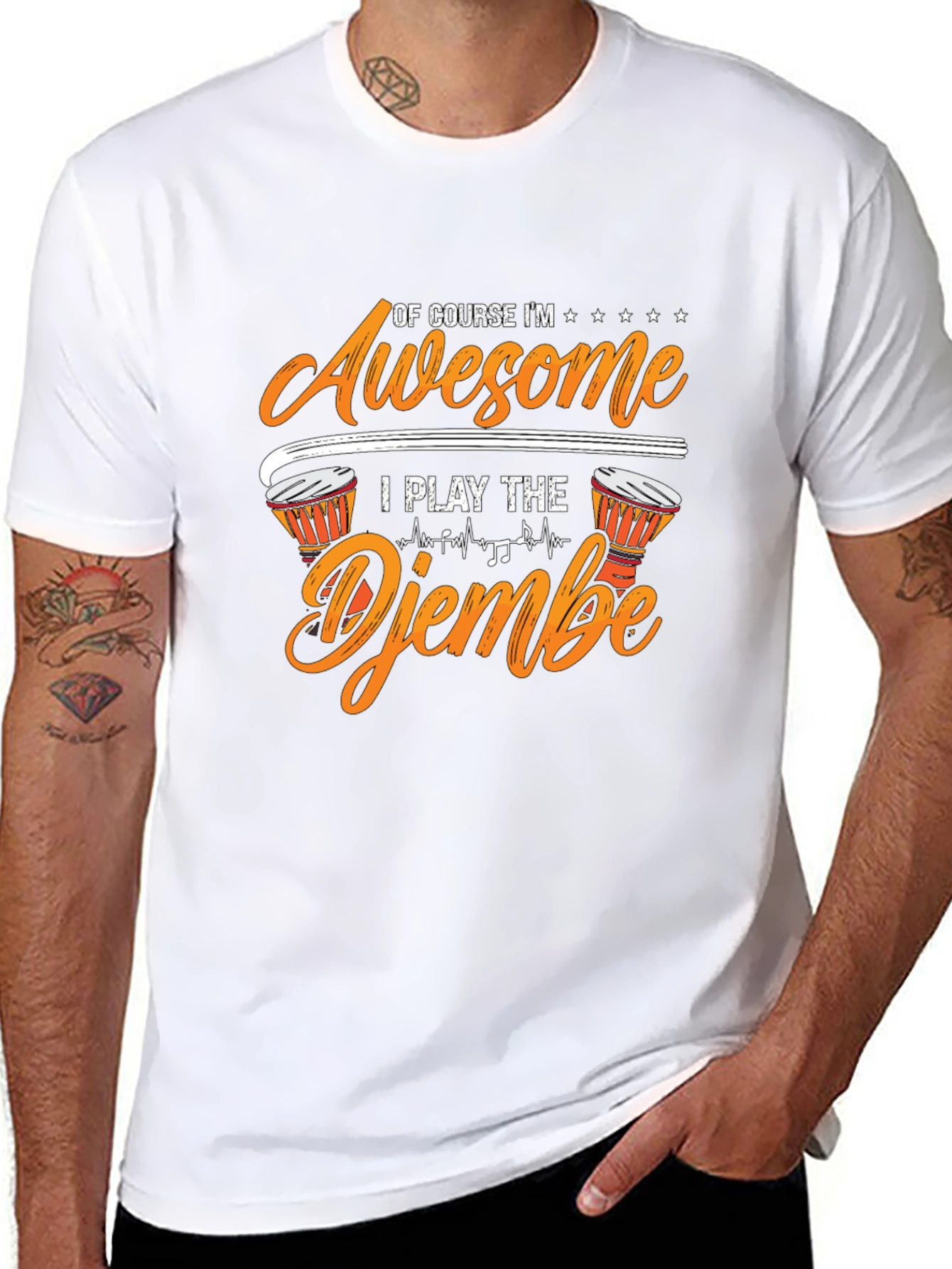 Awesome Djembe Player Graphic T-Shirt