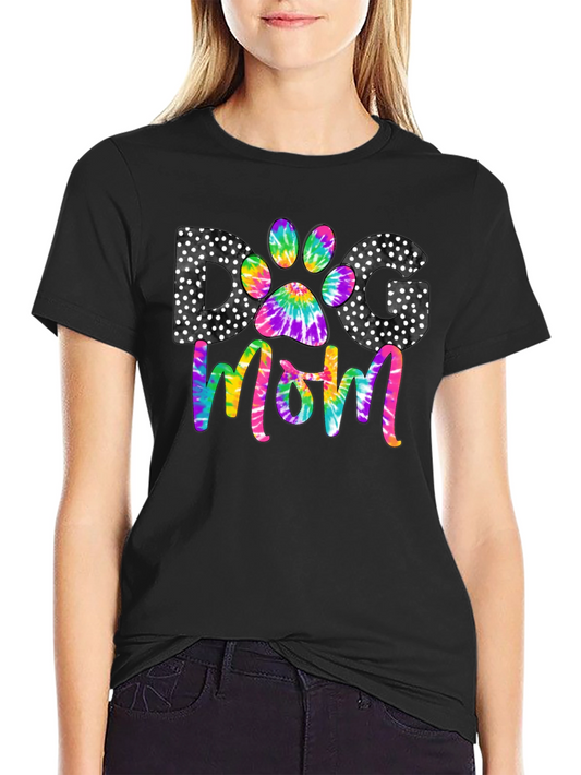 Dog Mom Tie Dye Paw Print Tee