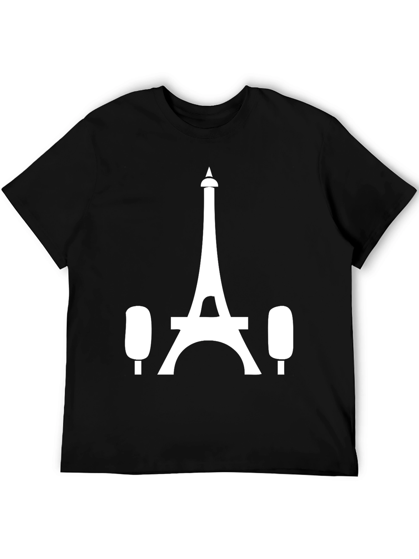 Paris Eiffel Tower Black Tee