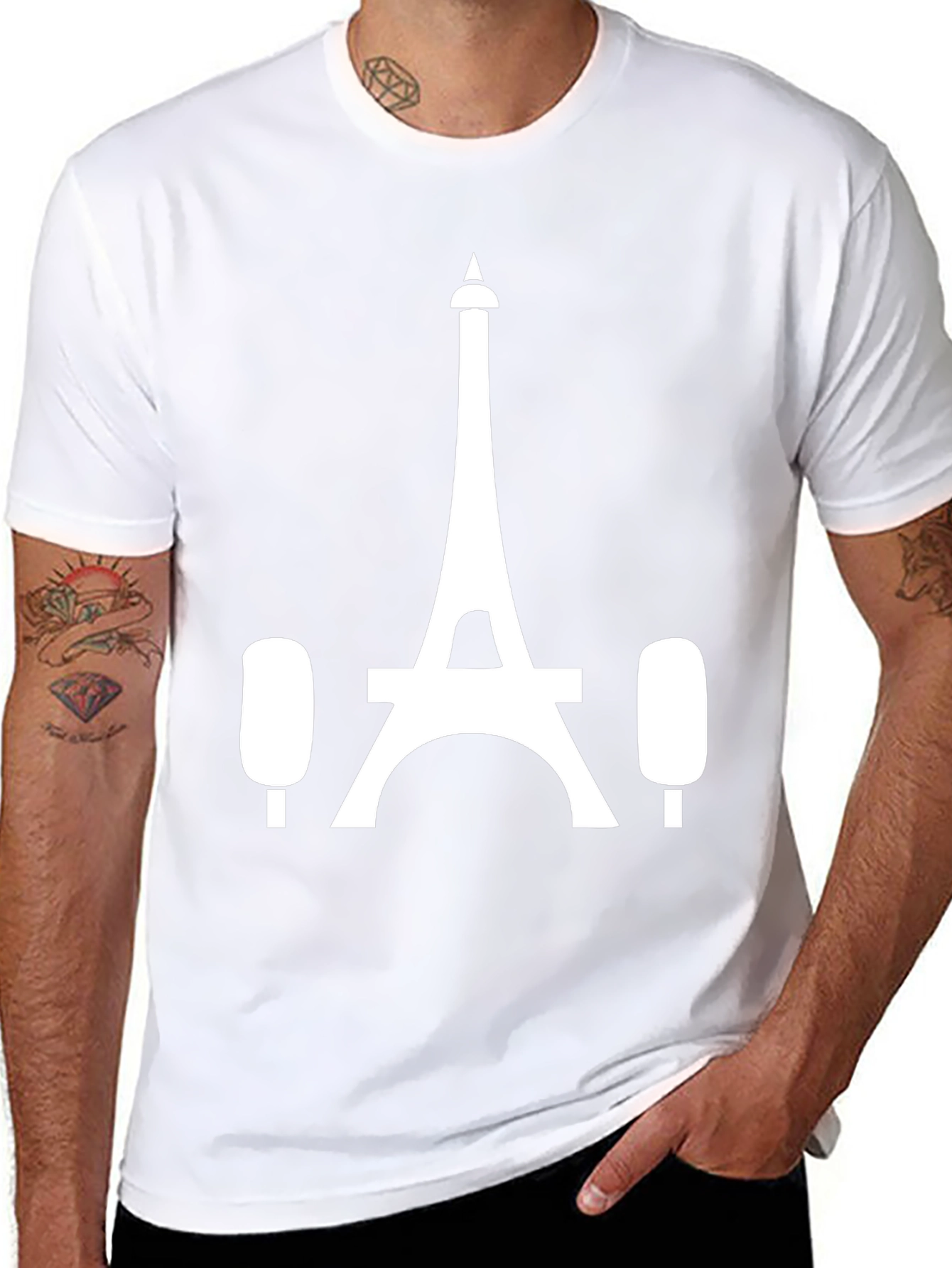 Paris Eiffel Tower Black Tee