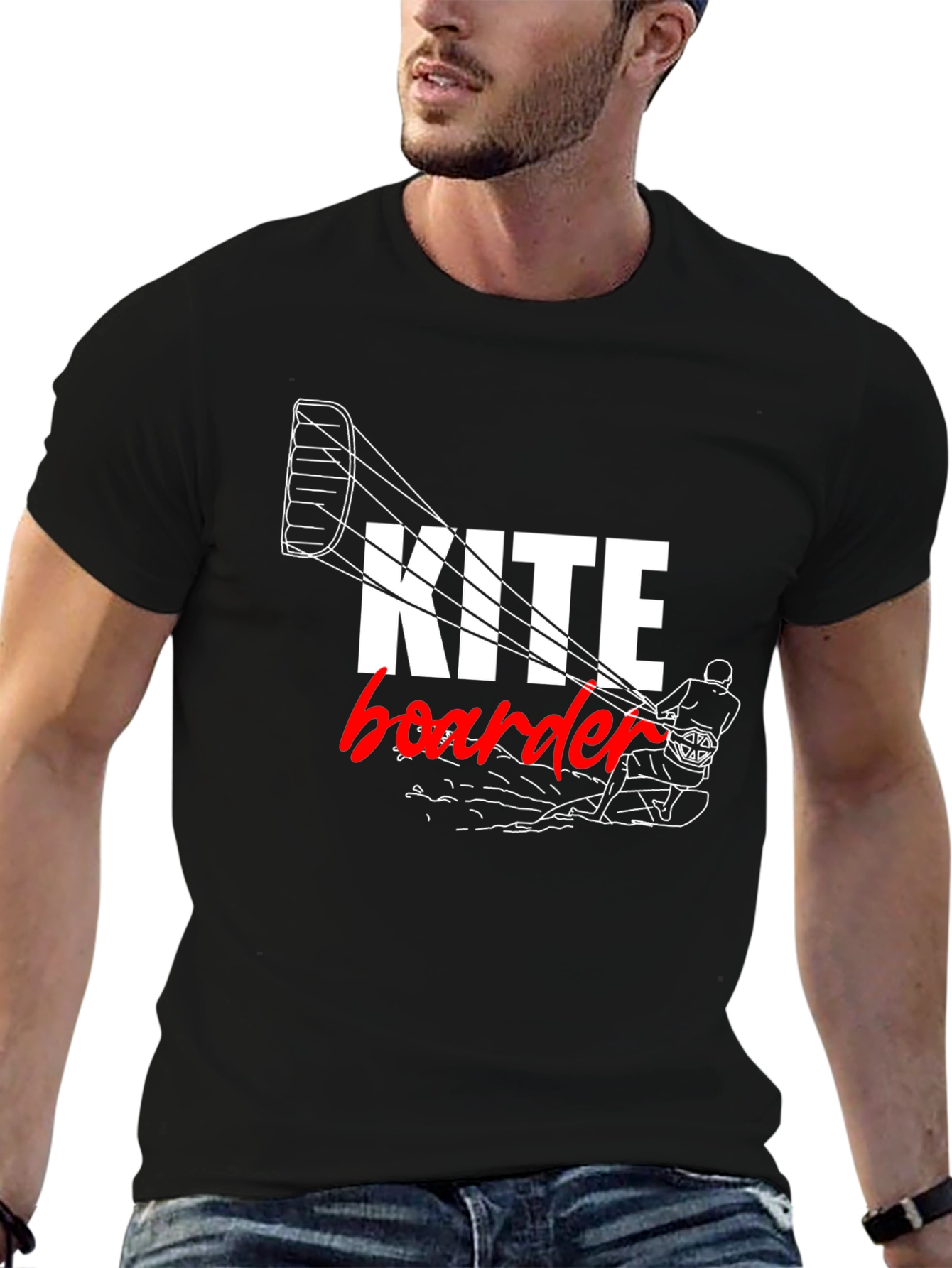 Kiteboarder Graphic T-Shirt - Black