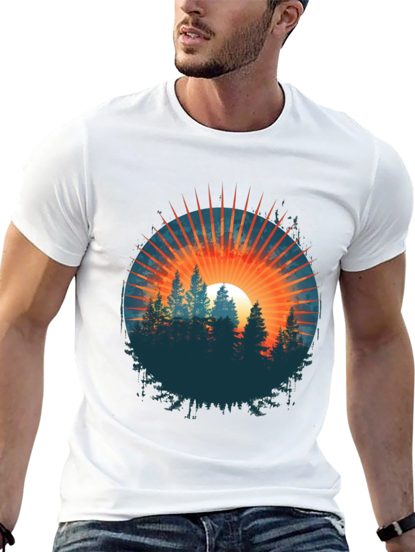 Sunset Forest Graphic Tee - Nature Inspired T-Shirt