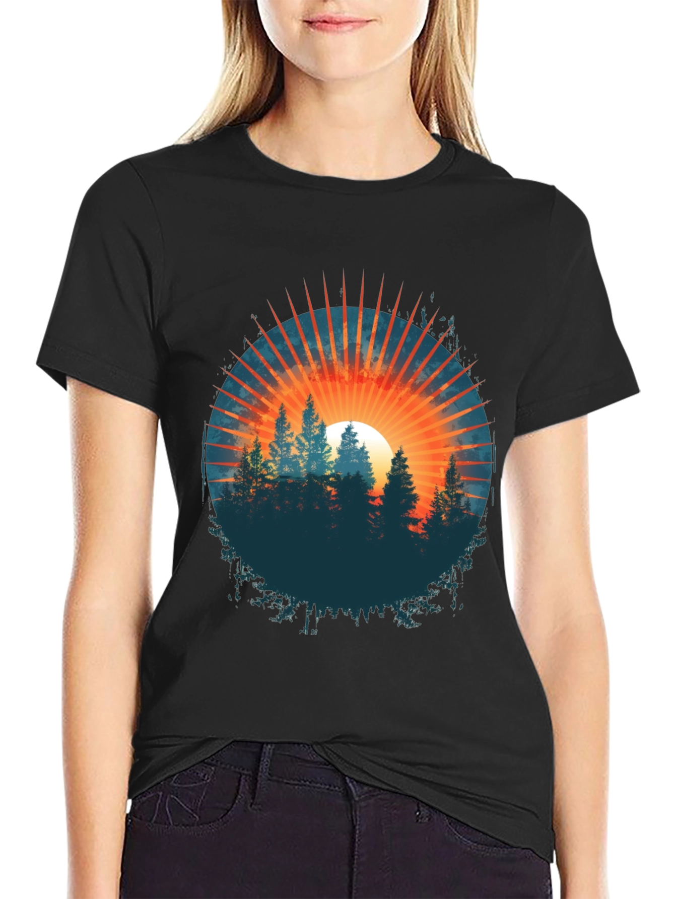 Sunset Forest Graphic Tee - Nature Inspired T-Shirt