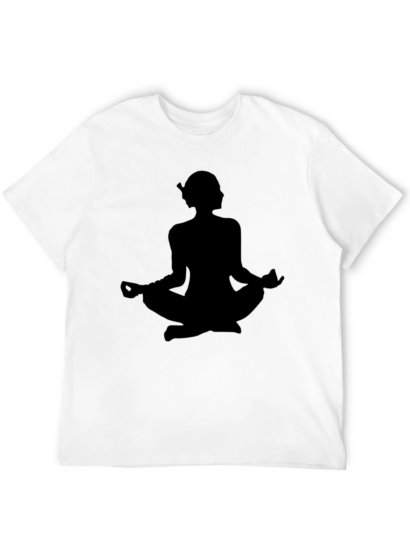Meditating Silhouette Tee - Black Cotton Comfort