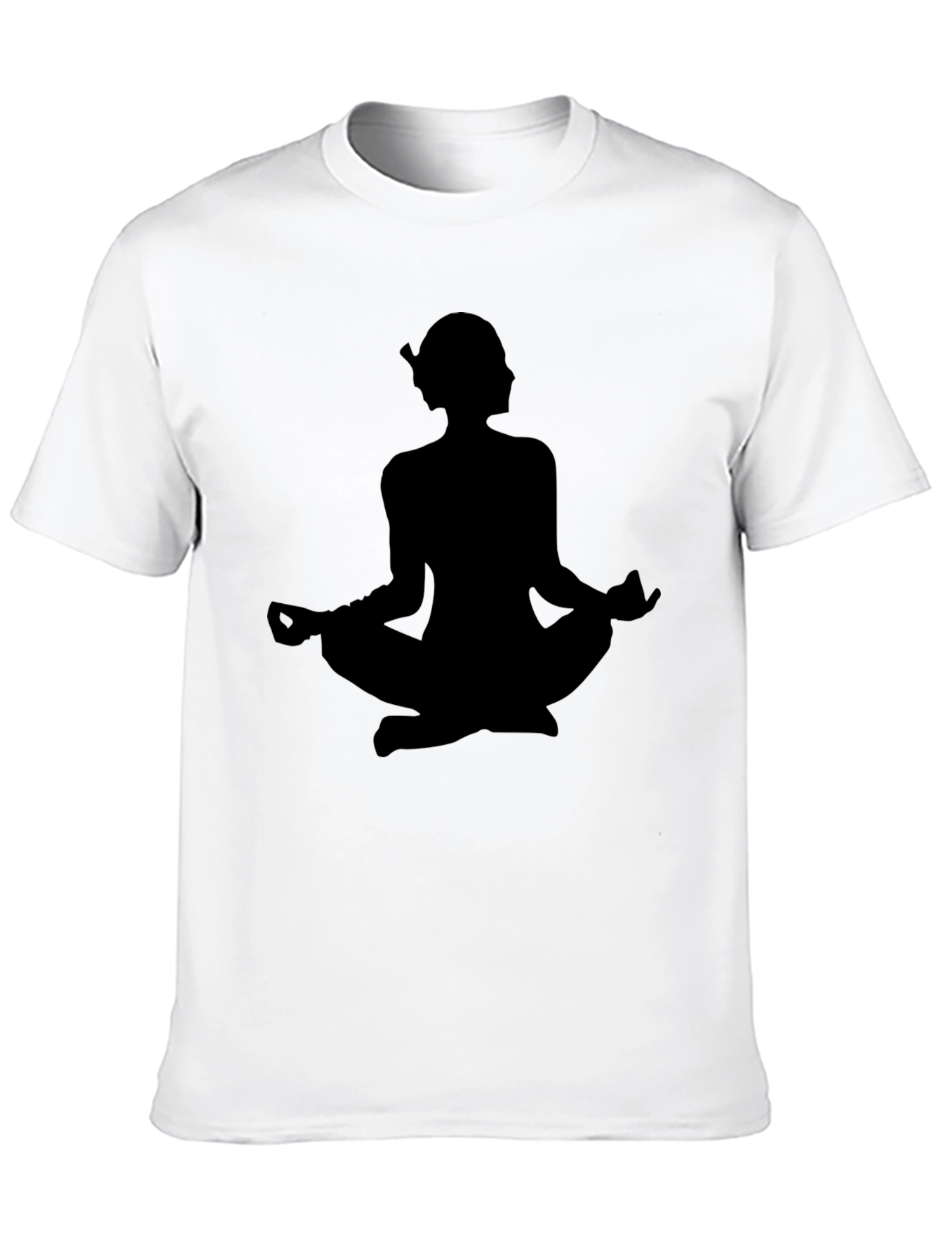 Meditating Silhouette Tee - Black Cotton Comfort