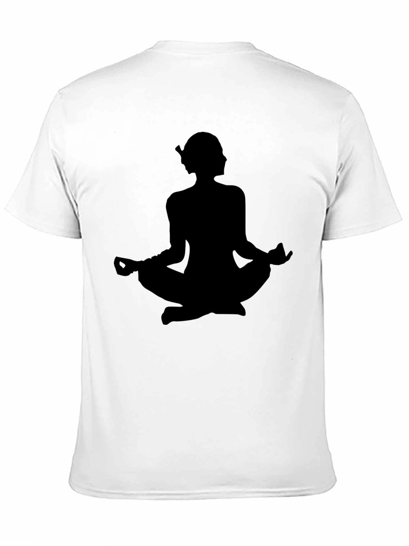 Meditating Silhouette Tee - Black Cotton Comfort