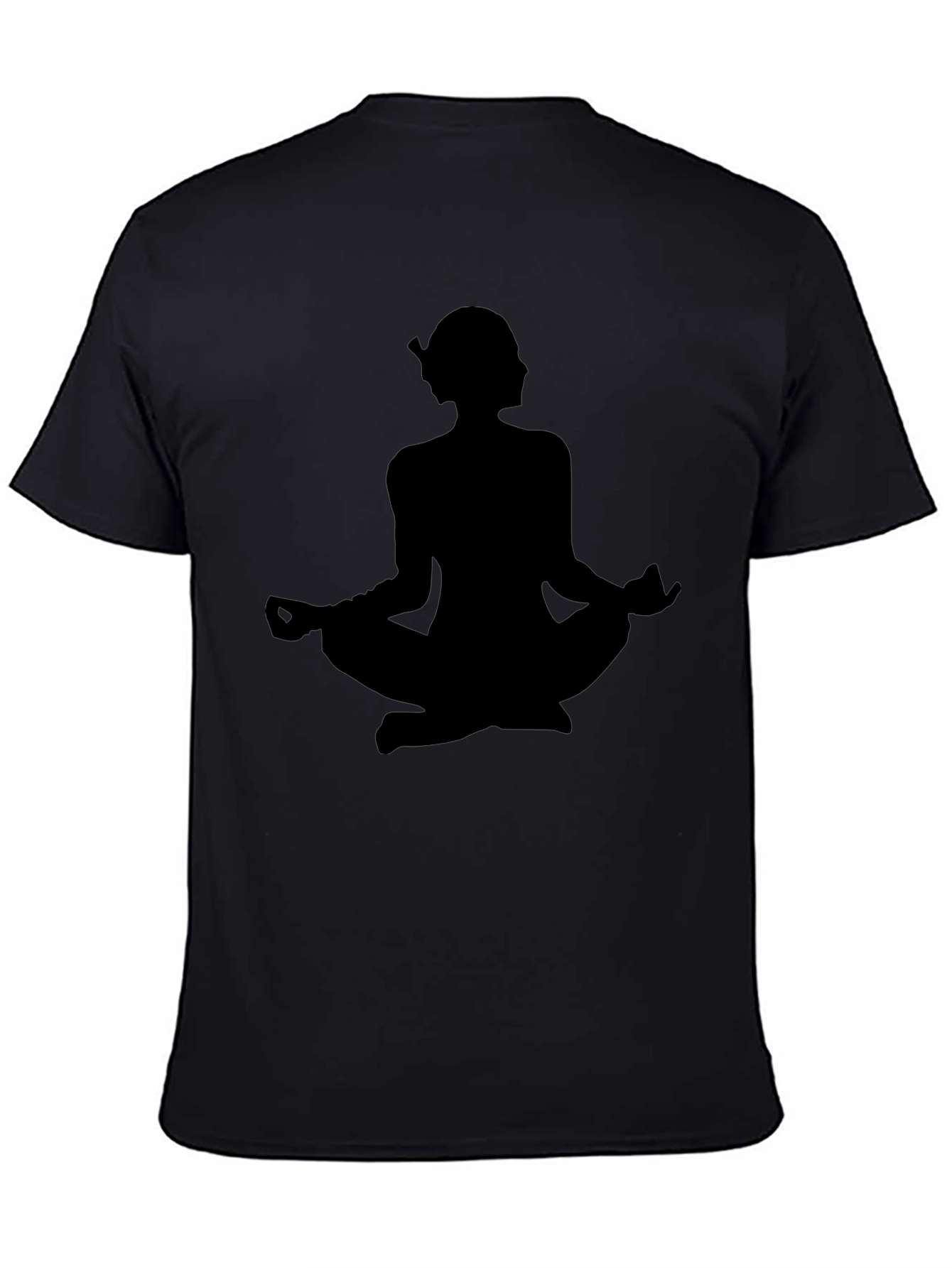 Meditating Silhouette Tee - Black Cotton Comfort