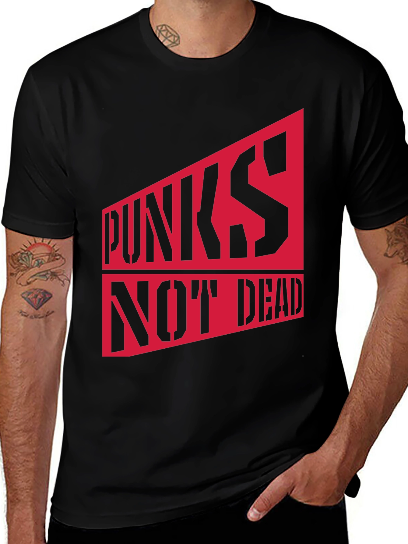 Punks Not Dead Graphic Tee - Bold Statement Shirt