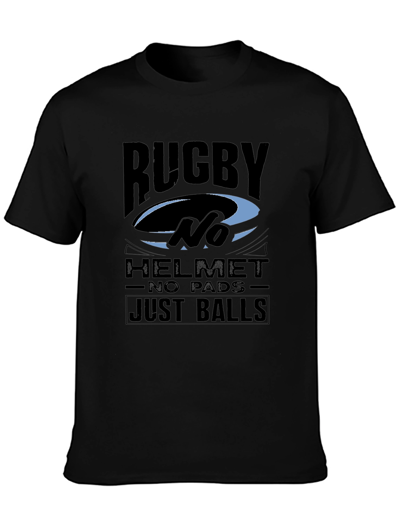 Rugby No Helmet Just Balls Graphic Tee