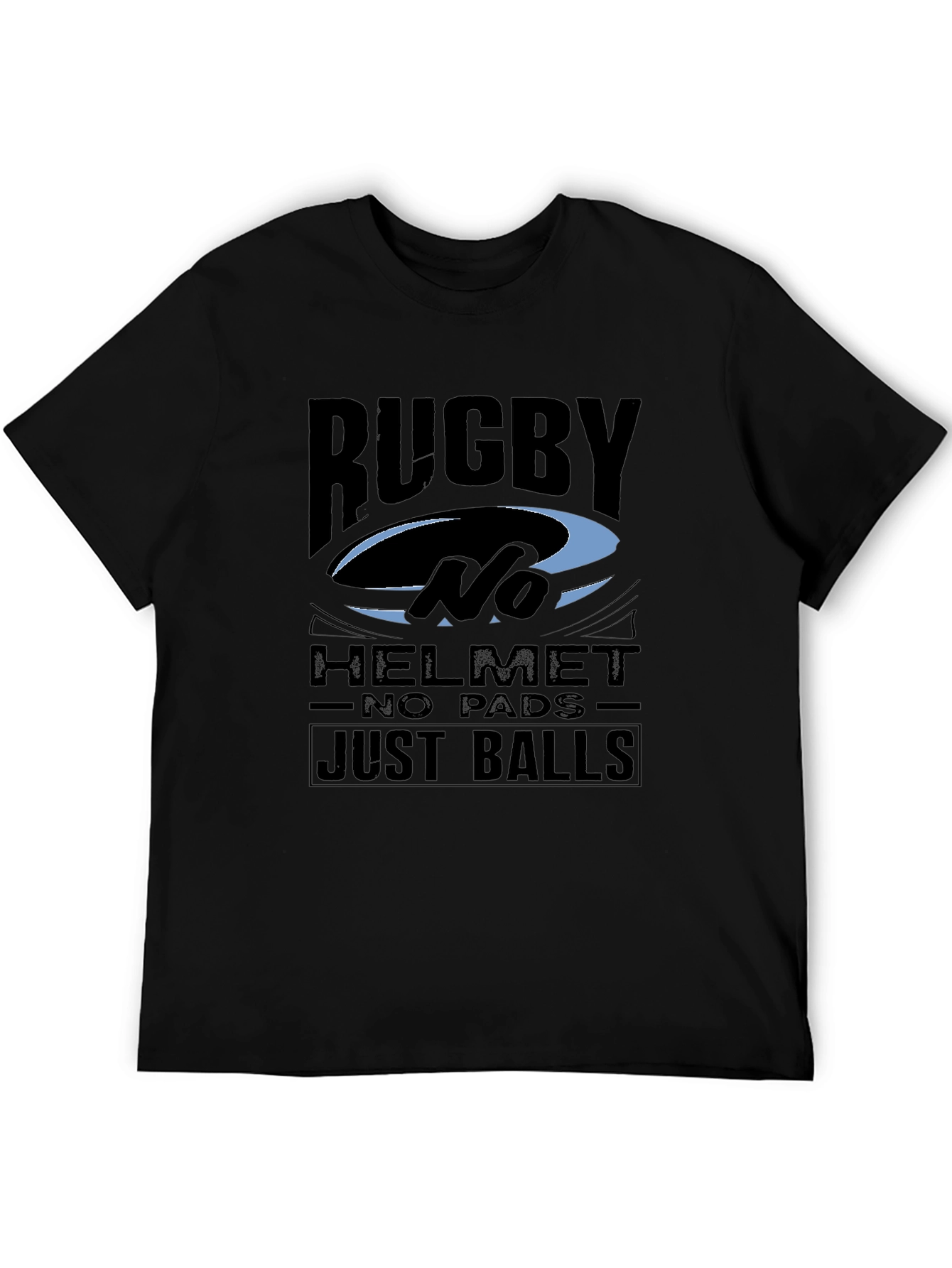 Rugby No Helmet Just Balls Graphic Tee