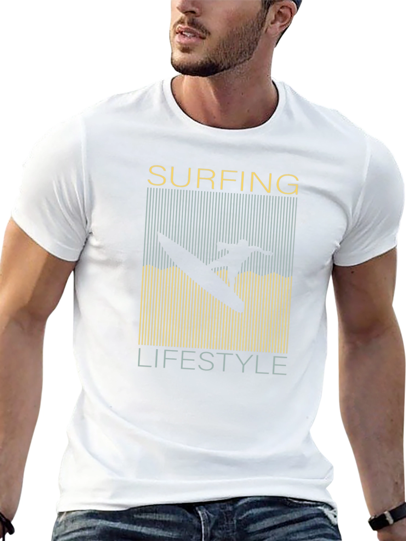 Surfing Lifestyle Graphic T-Shirt Black Mens