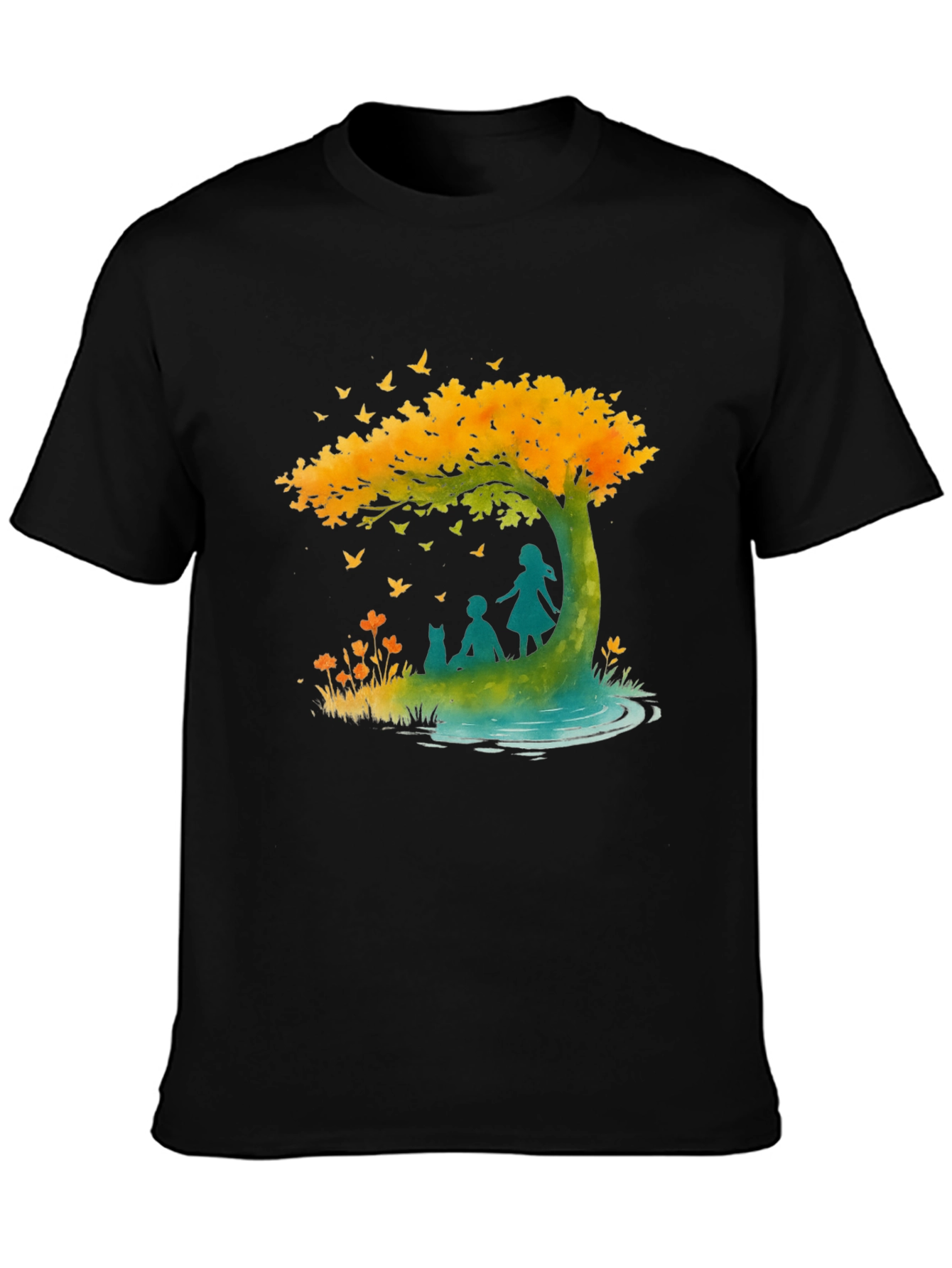 Natures Embrace Graphic Tee - Relaxed Fit Black T-Shirt