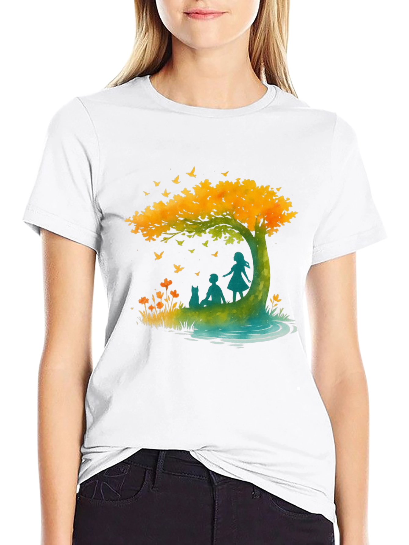 Natures Embrace Graphic Tee - Relaxed Fit Black T-Shirt