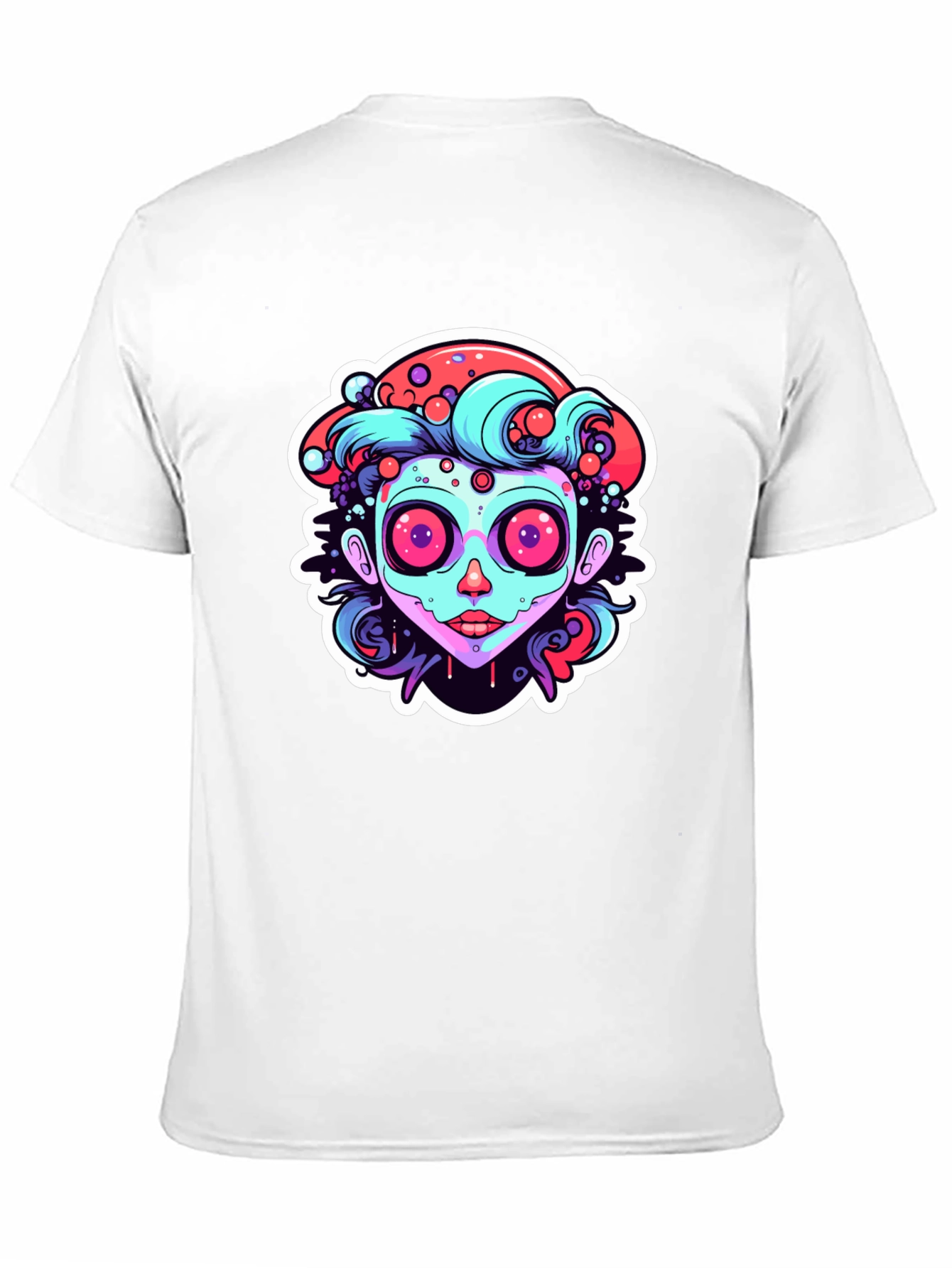 Funky Cartoon Face Black T-Shirt