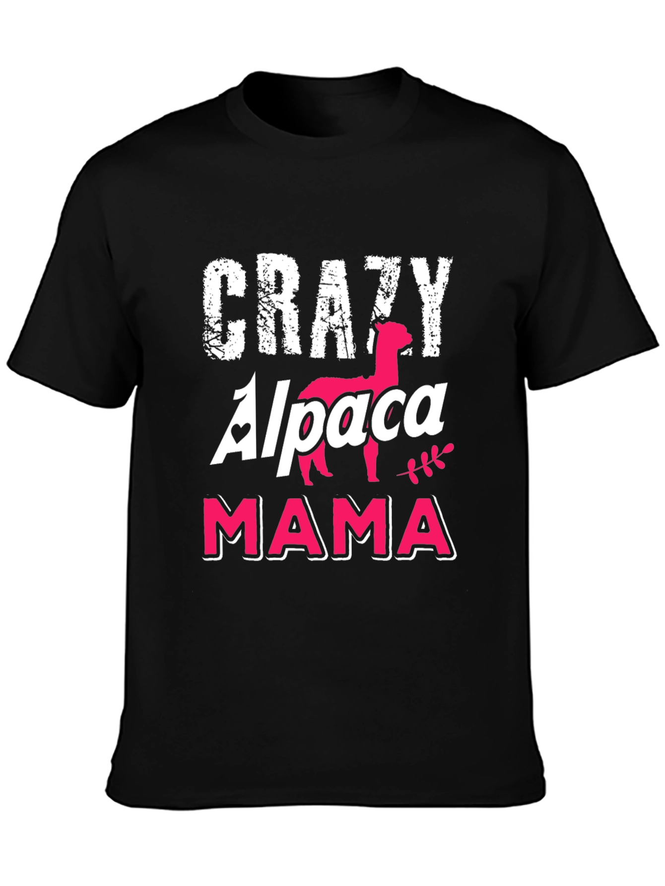 Crazy Alpaca Mama Black T-Shirt