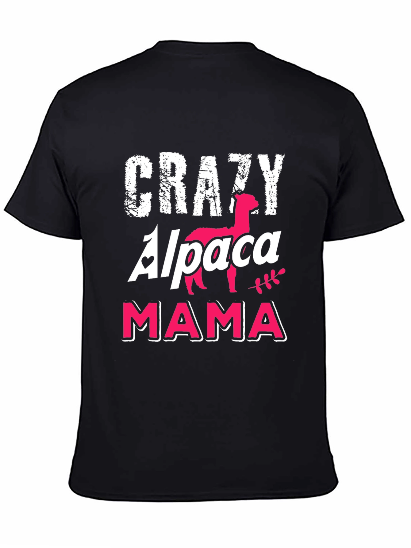 Crazy Alpaca Mama Black T-Shirt