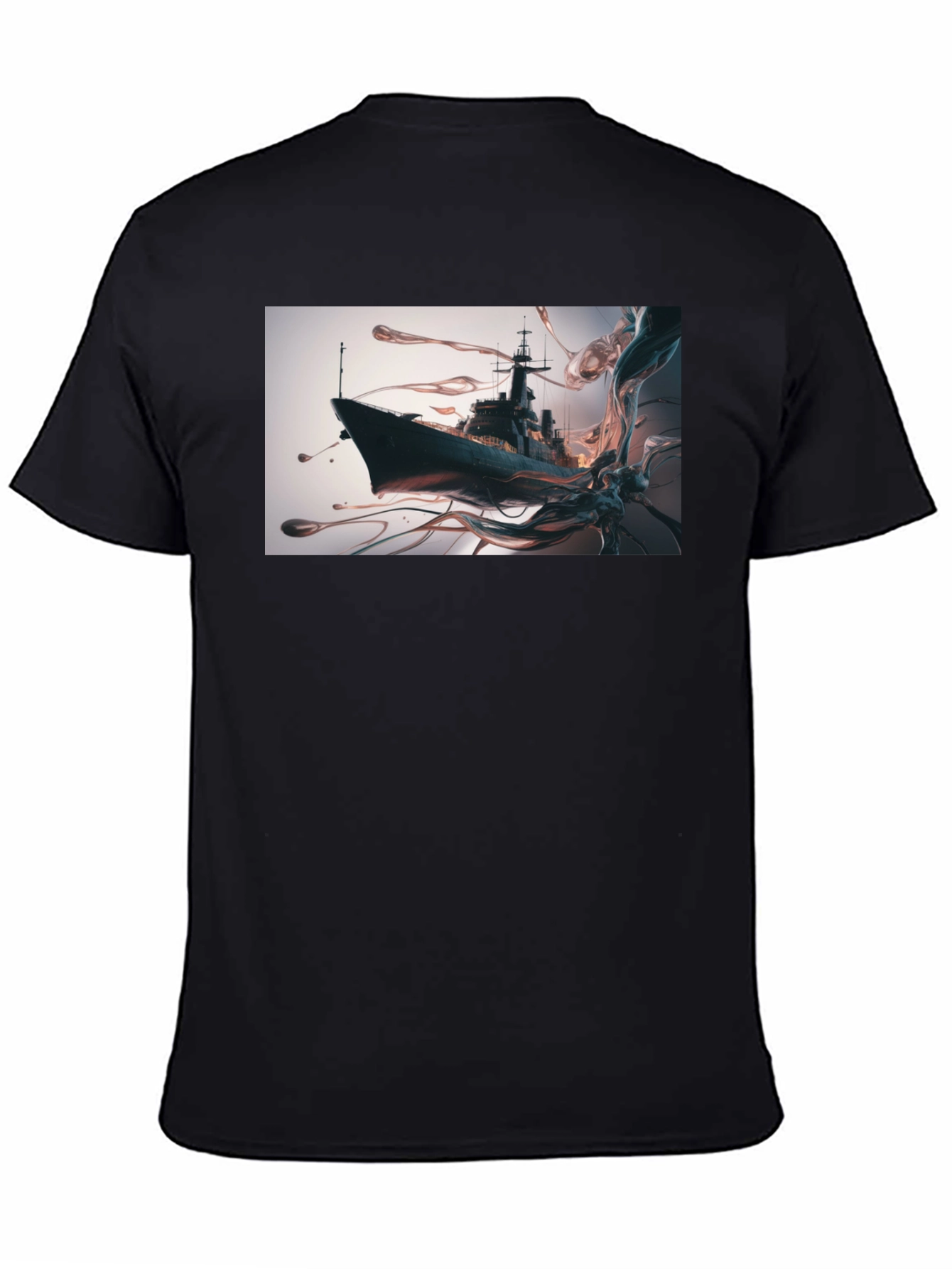 Naval Vessel Graphic Tee - Modern Warship Art T-Shirt