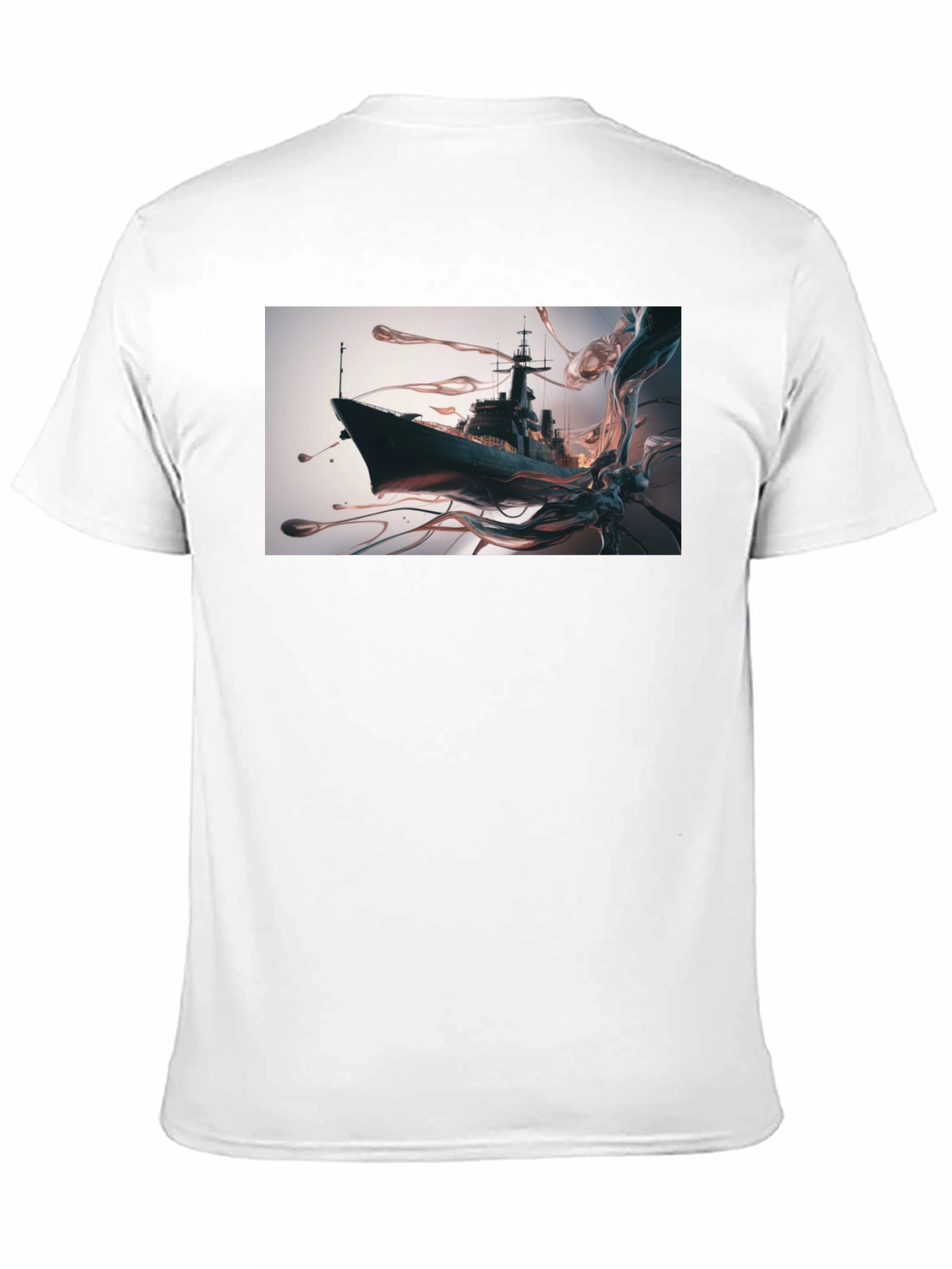 Naval Vessel Graphic Tee - Modern Warship Art T-Shirt