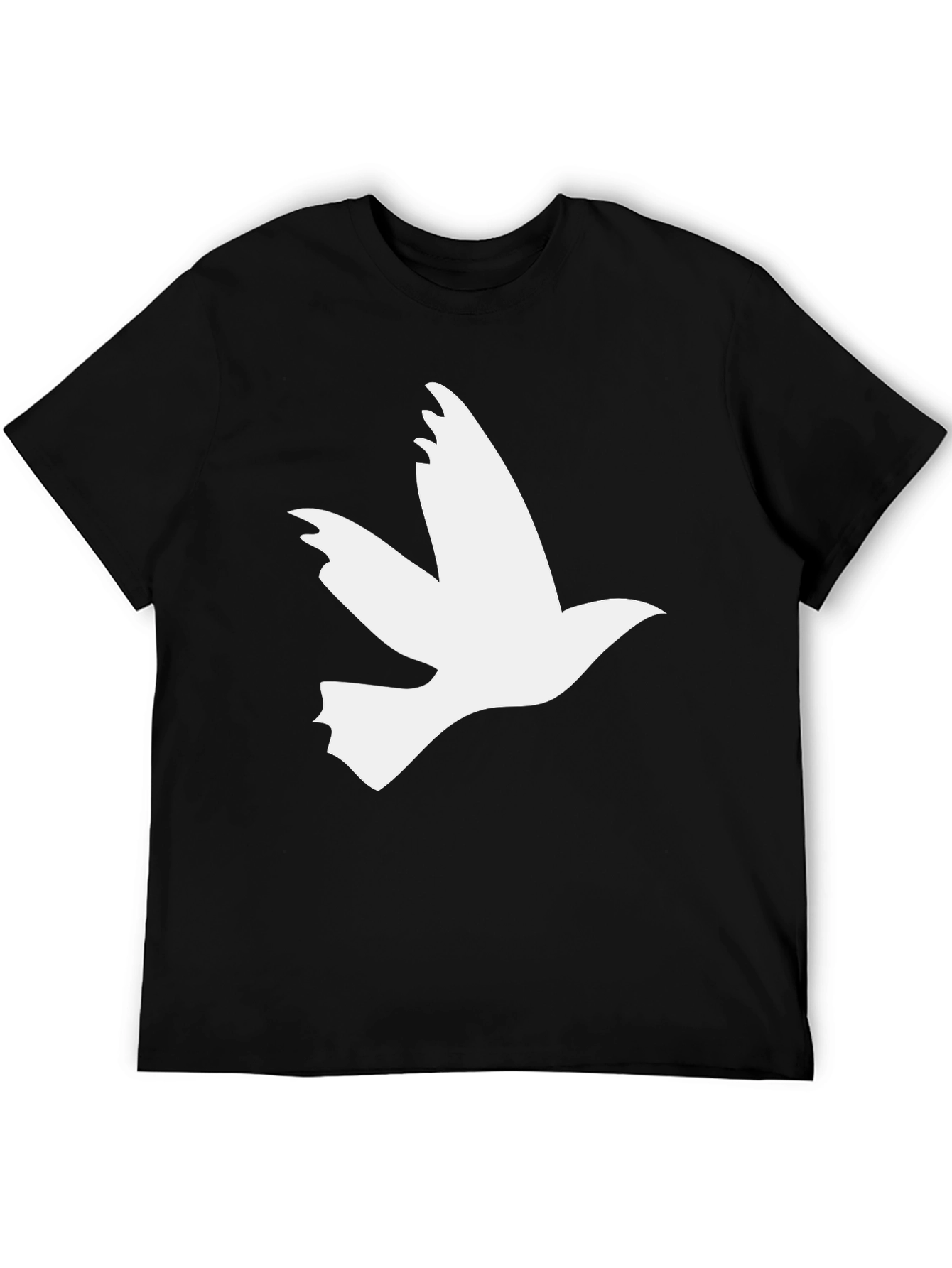 White Dove Graphic Black T-Shirt