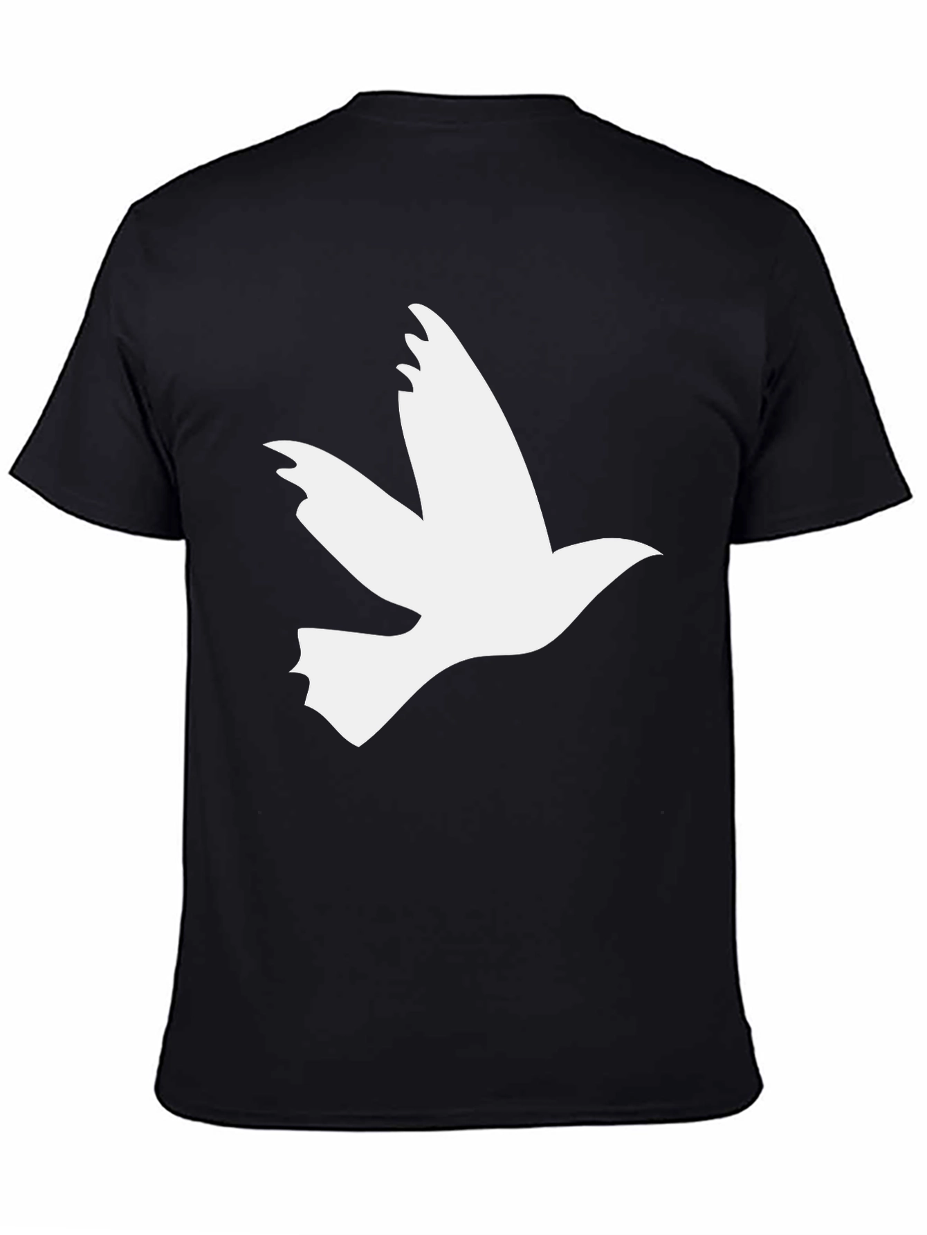 White Dove Graphic Black T-Shirt