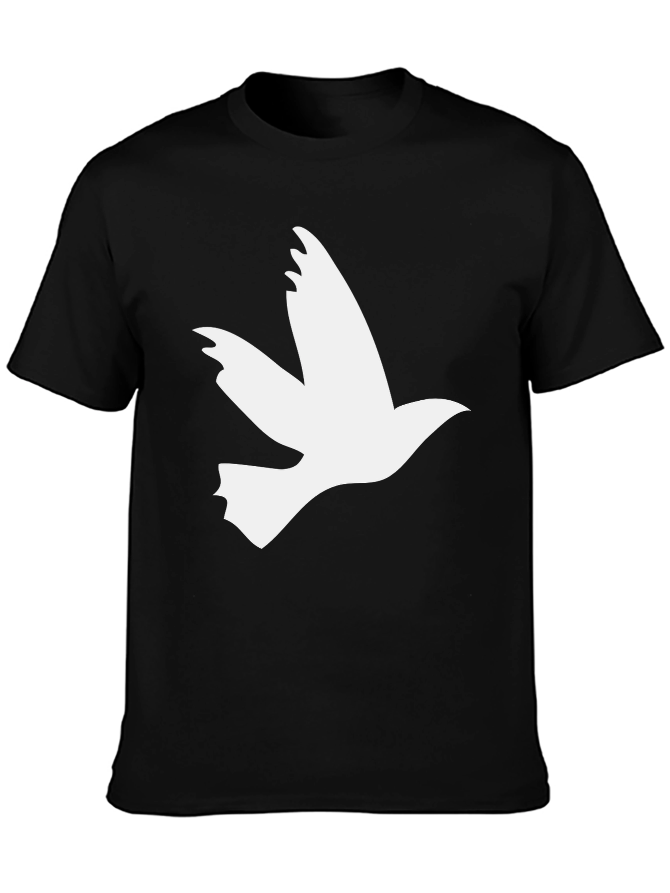White Dove Graphic Black T-Shirt