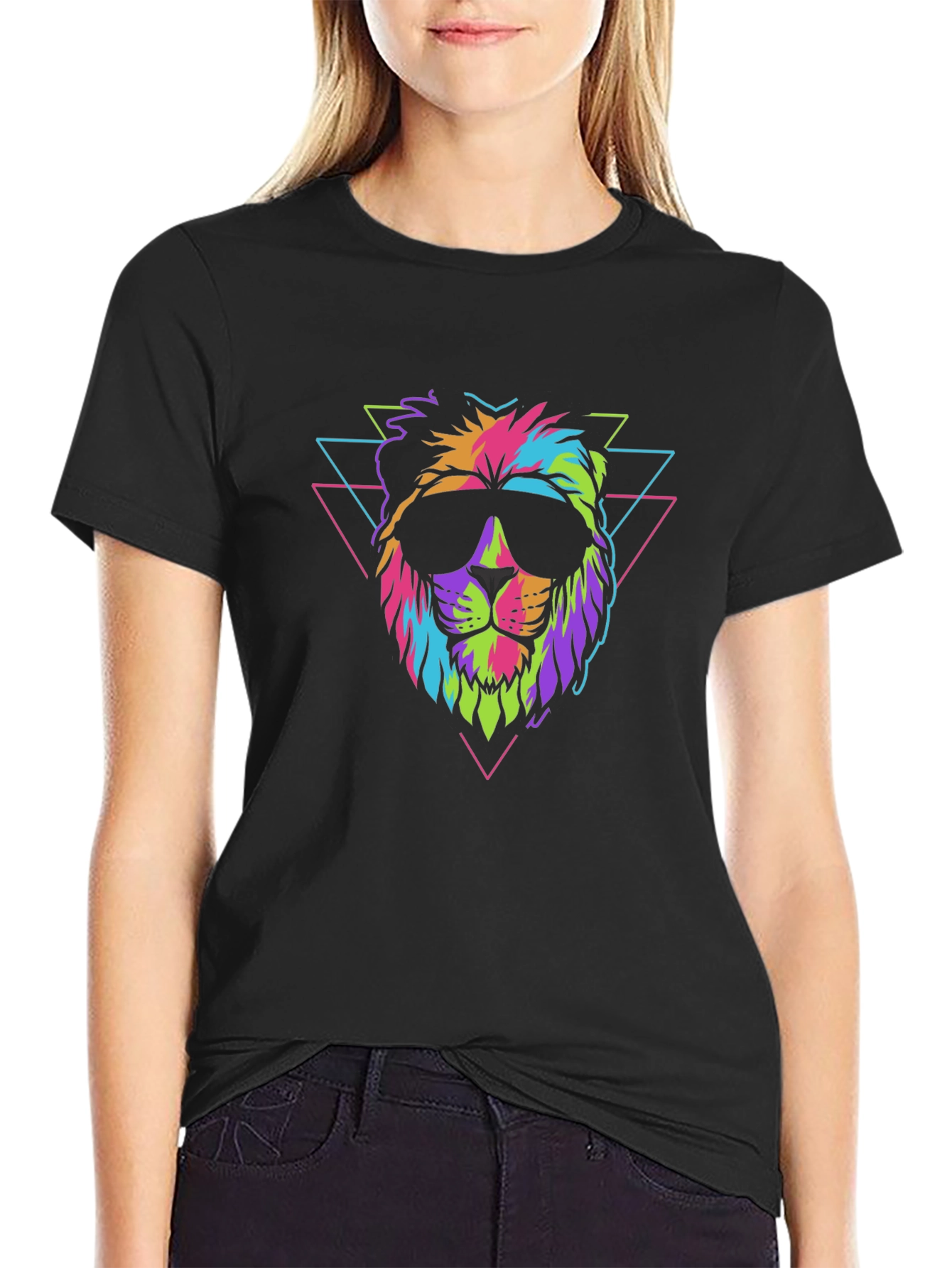Cool Retro Lion Graphic T-Shirt