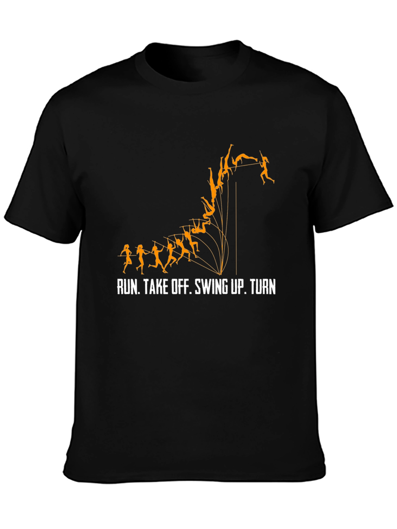 Pole Vaulting Mens Black T-Shirt