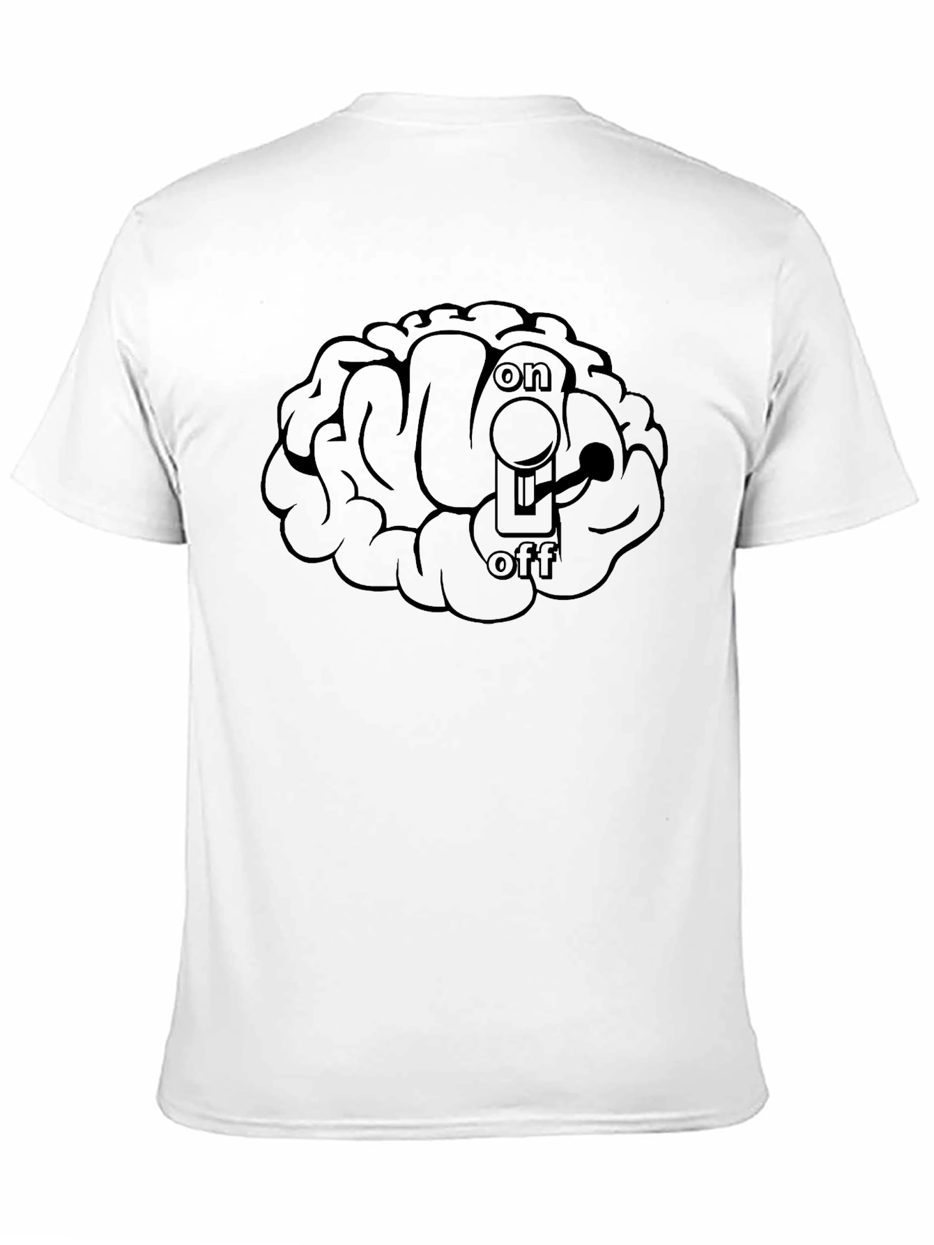 Brain On/Off Switch Graphic Black T-Shirt