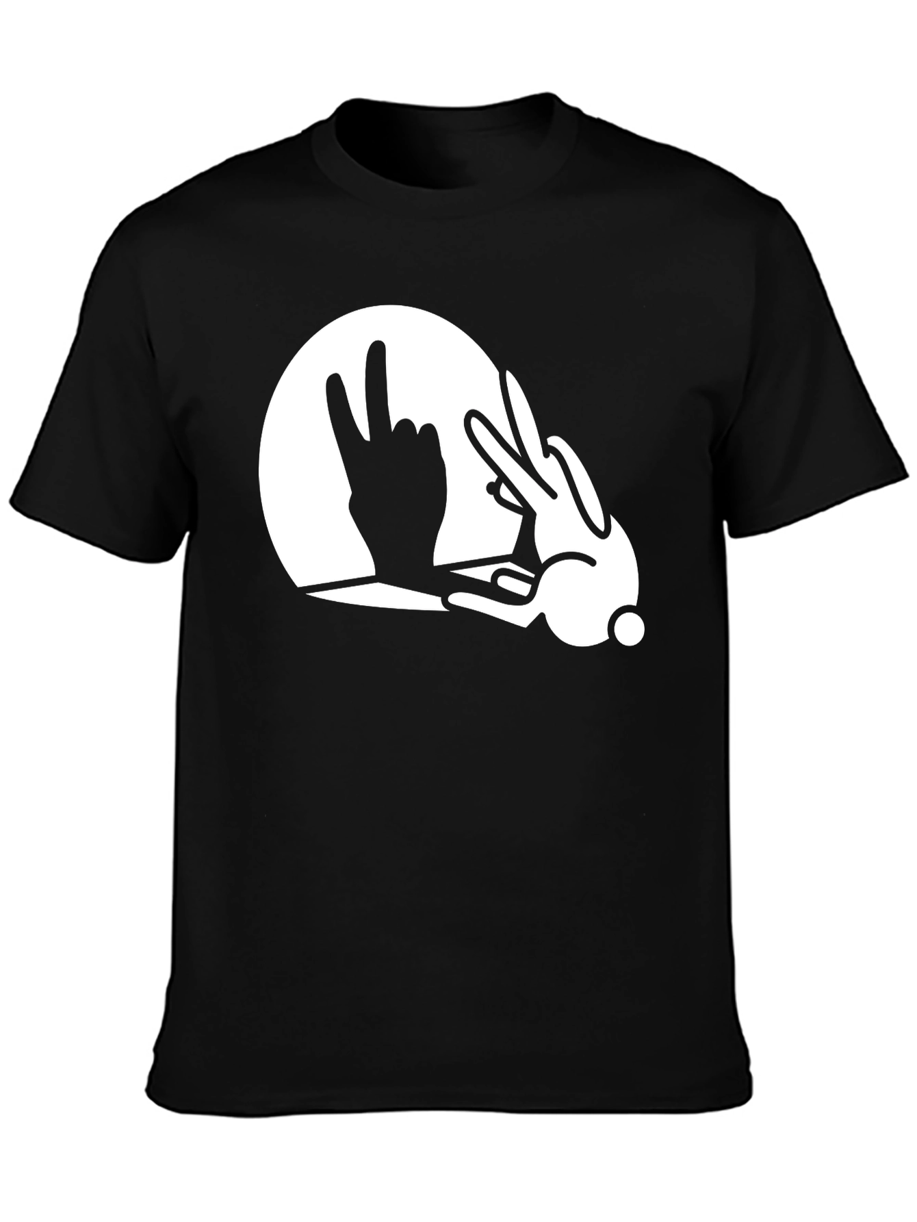 Funny Rabbit Shadow Hand T-Shirt
