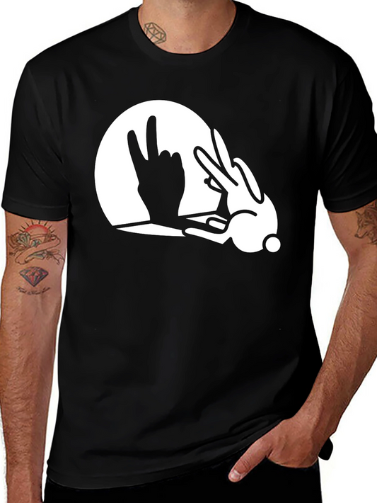 Funny Rabbit Shadow Hand T-Shirt