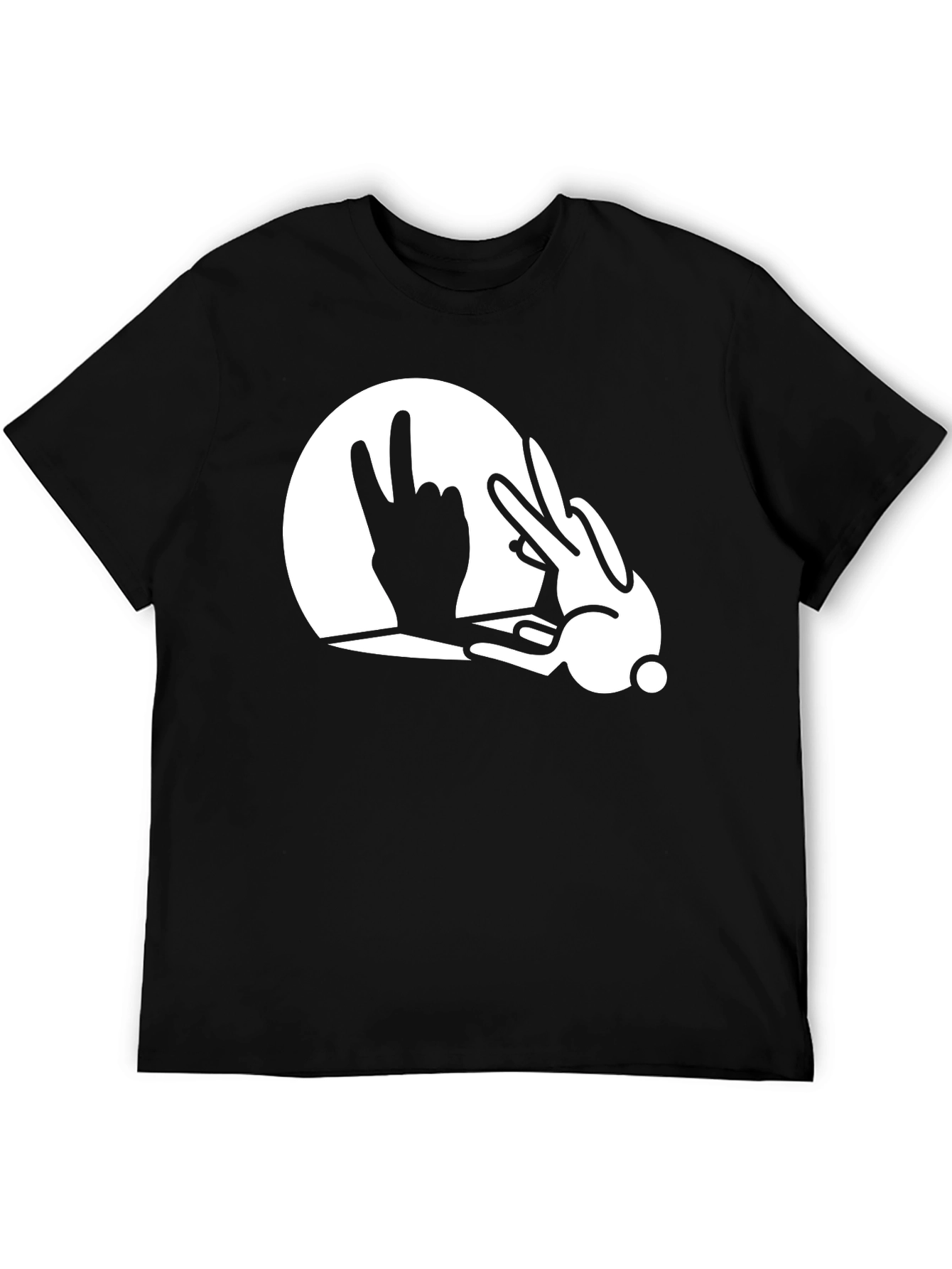 Funny Rabbit Shadow Hand T-Shirt