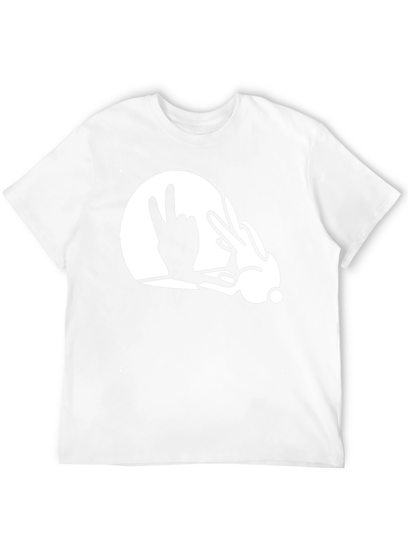 Funny Rabbit Shadow Hand T-Shirt