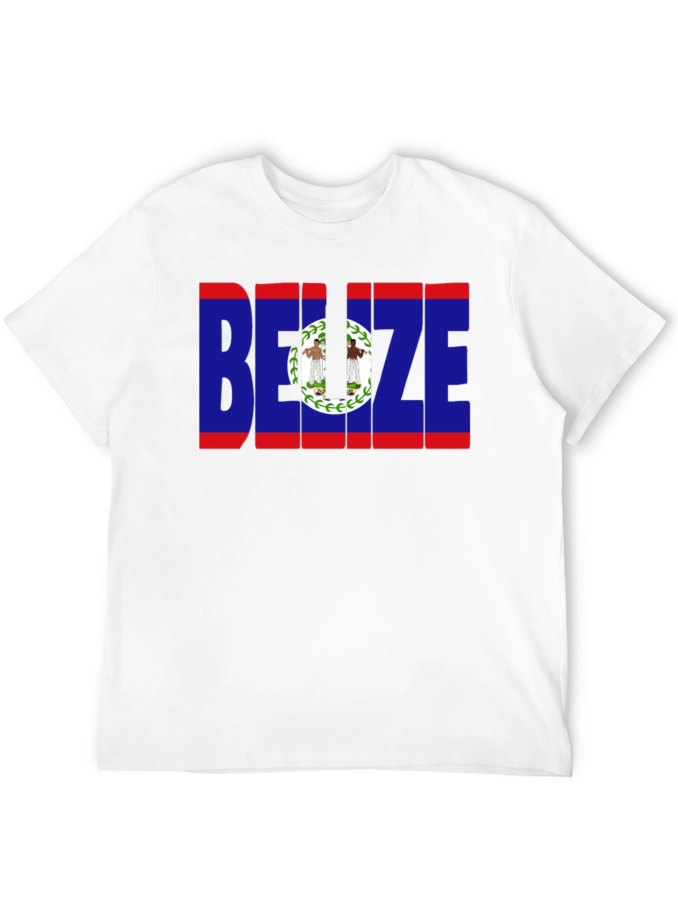 Belize Flag Graphic T-Shirt - Black Crew Neck Tee