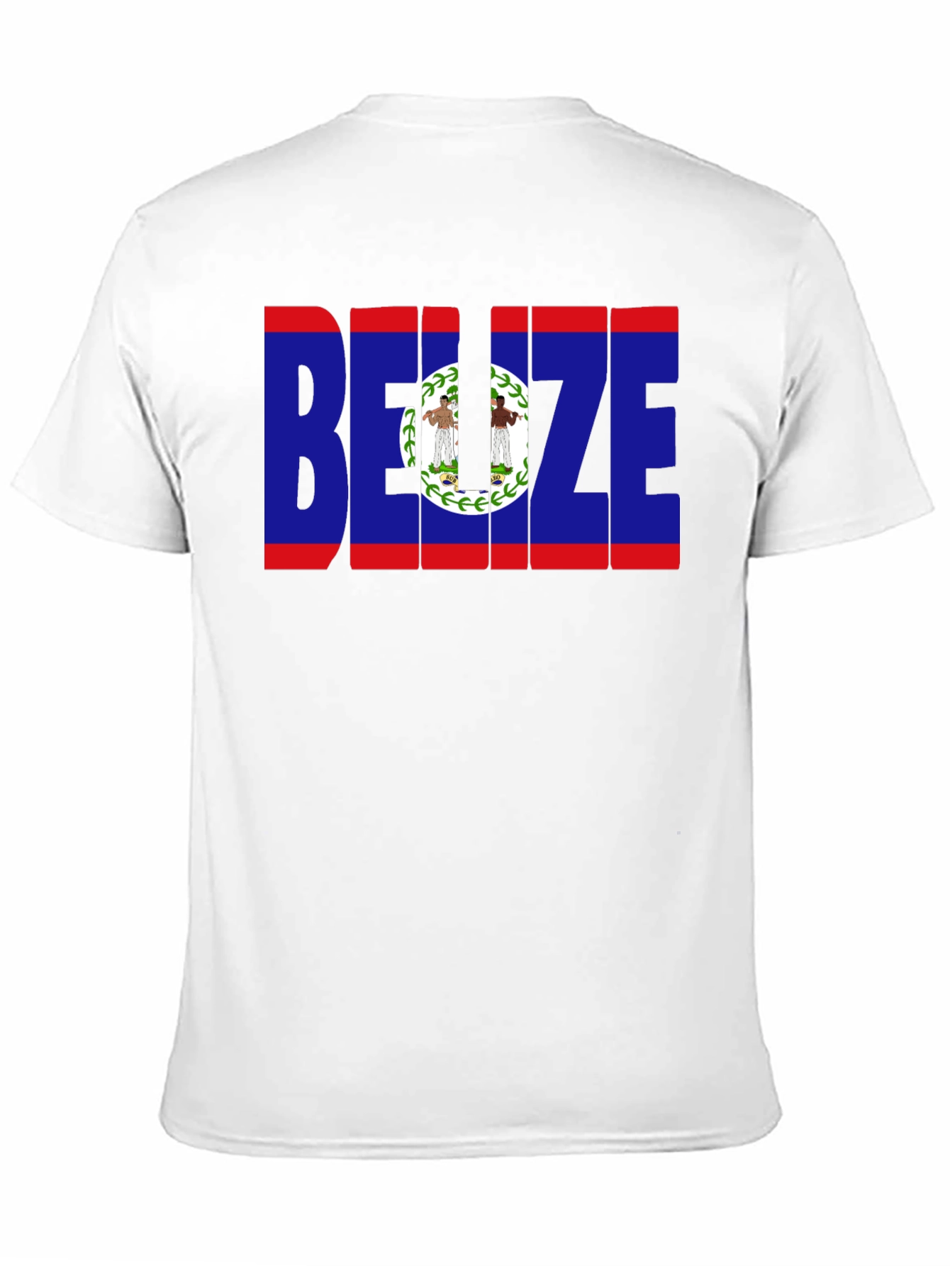 Belize Flag Graphic T-Shirt - Black Crew Neck Tee