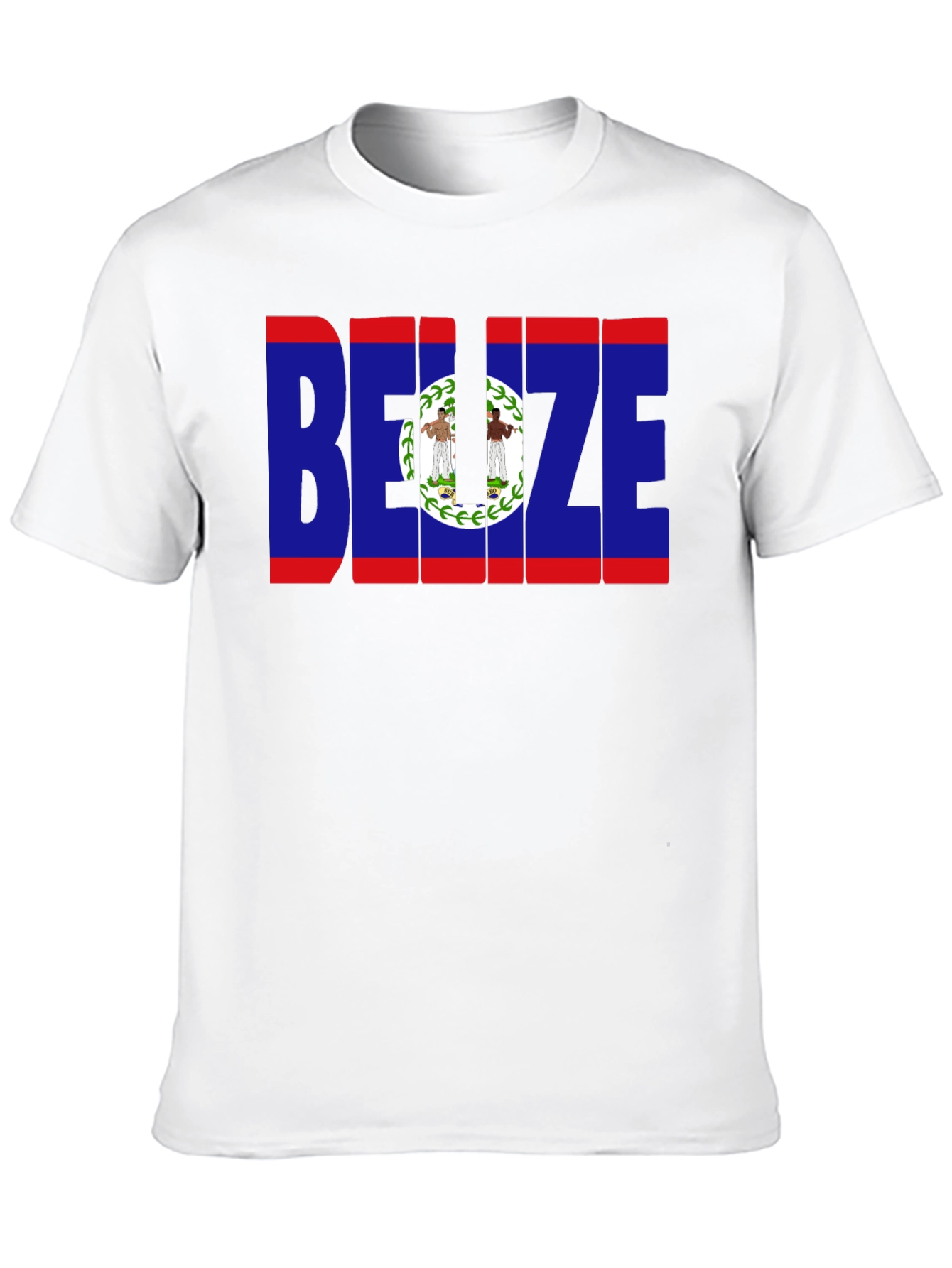 Belize Flag Graphic T-Shirt - Black Crew Neck Tee
