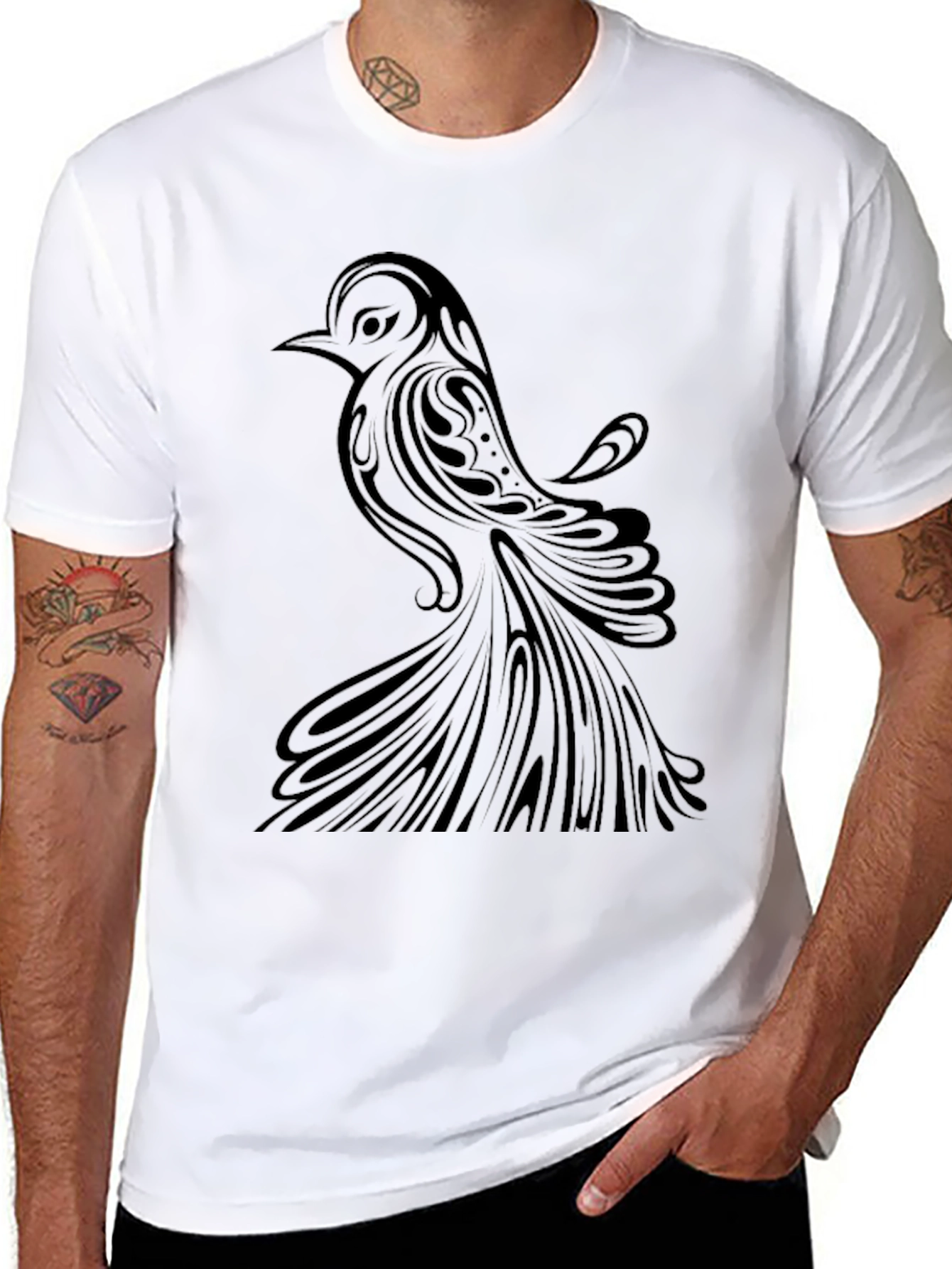 Bird Graphic Print T-Shirt