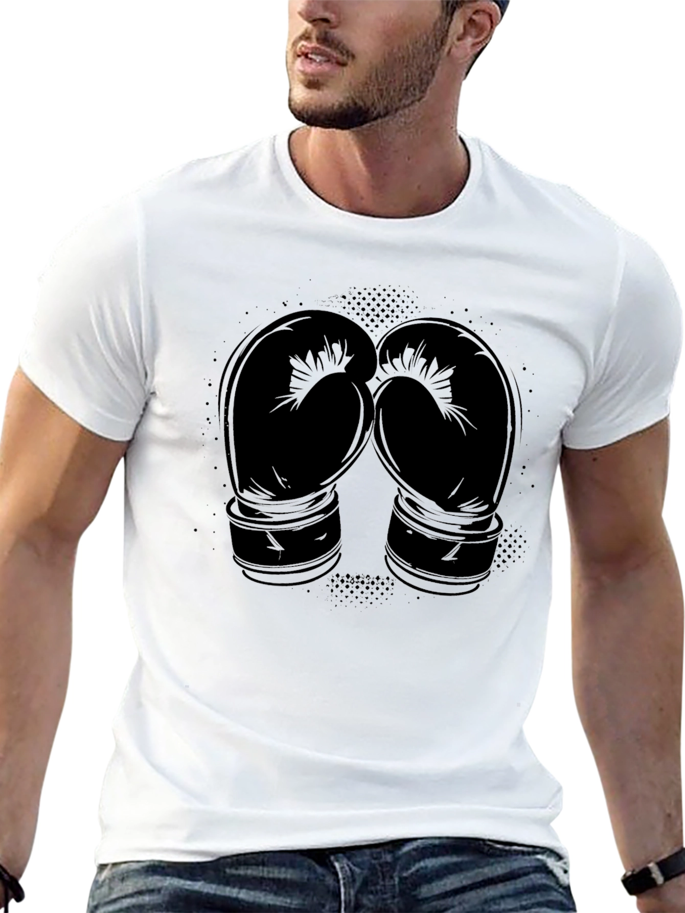 Boxing Gloves Graphic Black T-Shirt