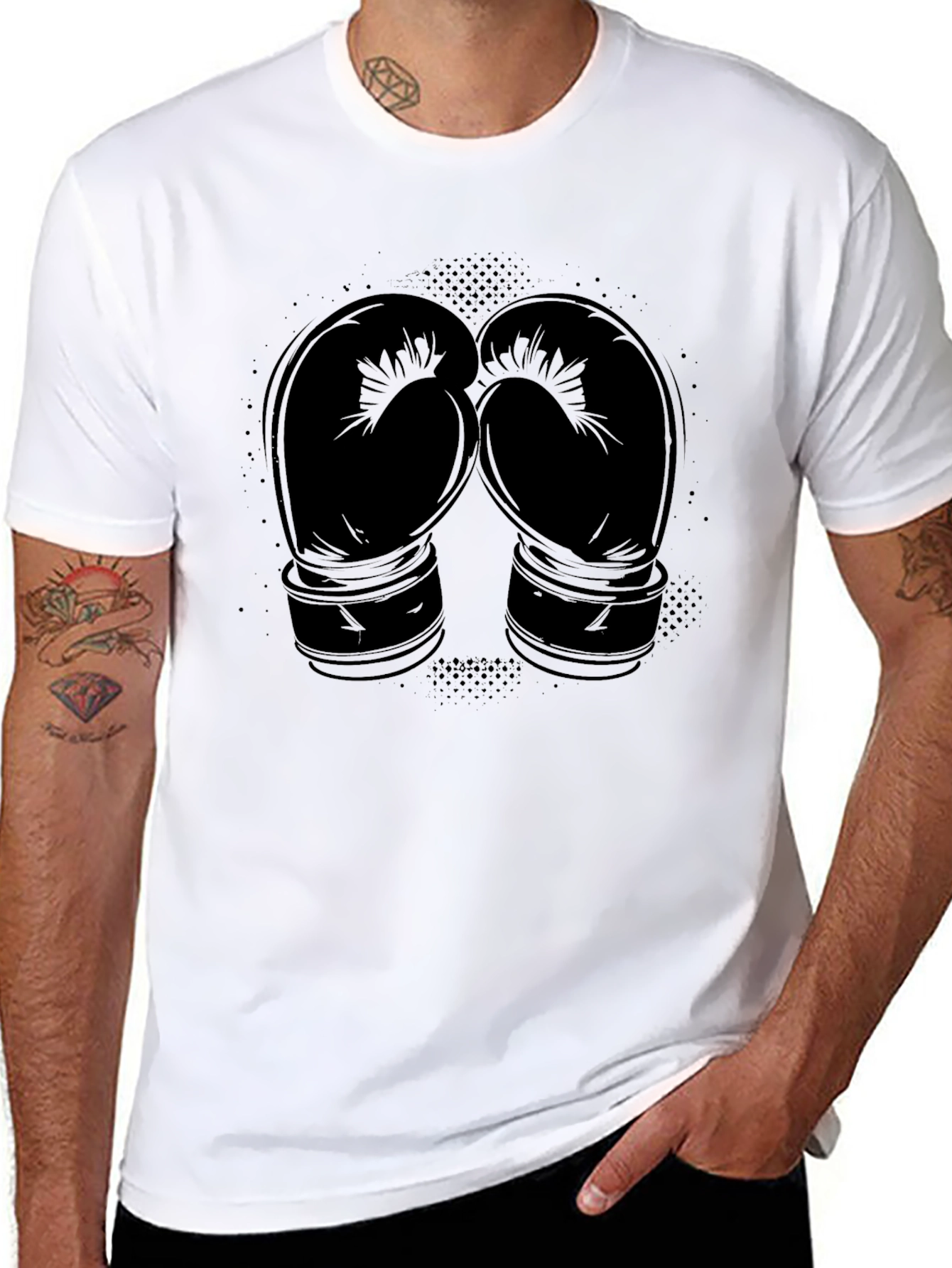 Boxing Gloves Graphic Black T-Shirt