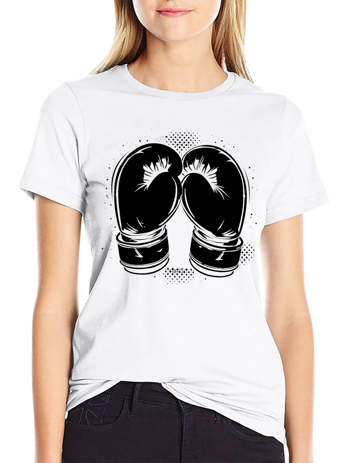 Boxing Gloves Graphic Black T-Shirt