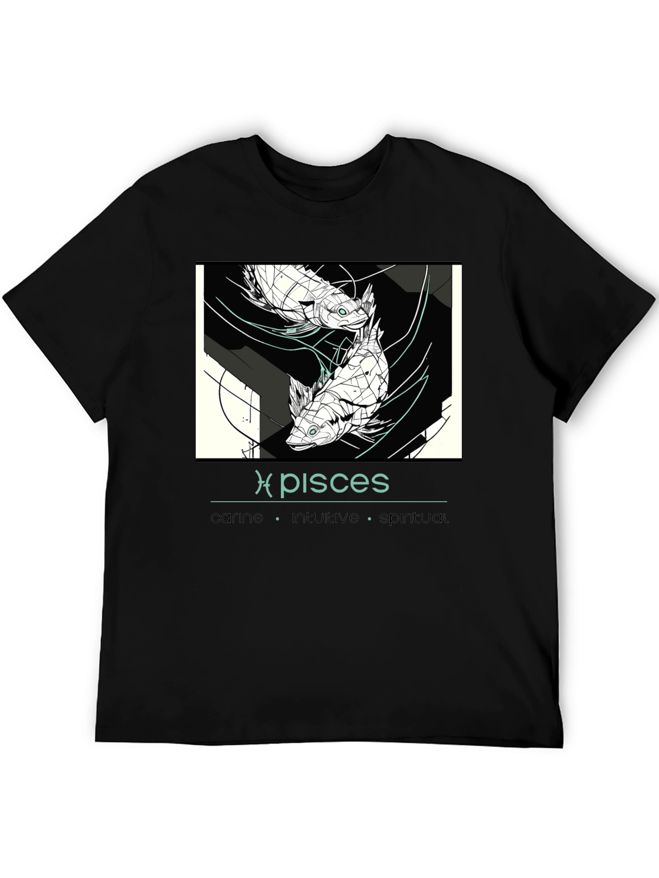 Pisces Zodiac T-Shirt - Caring Intuitive Spiritual