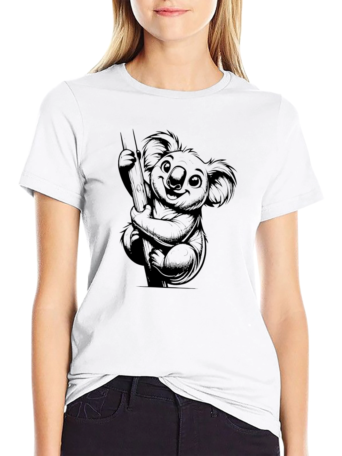 Koala Graphic T-Shirt - Black Unisex